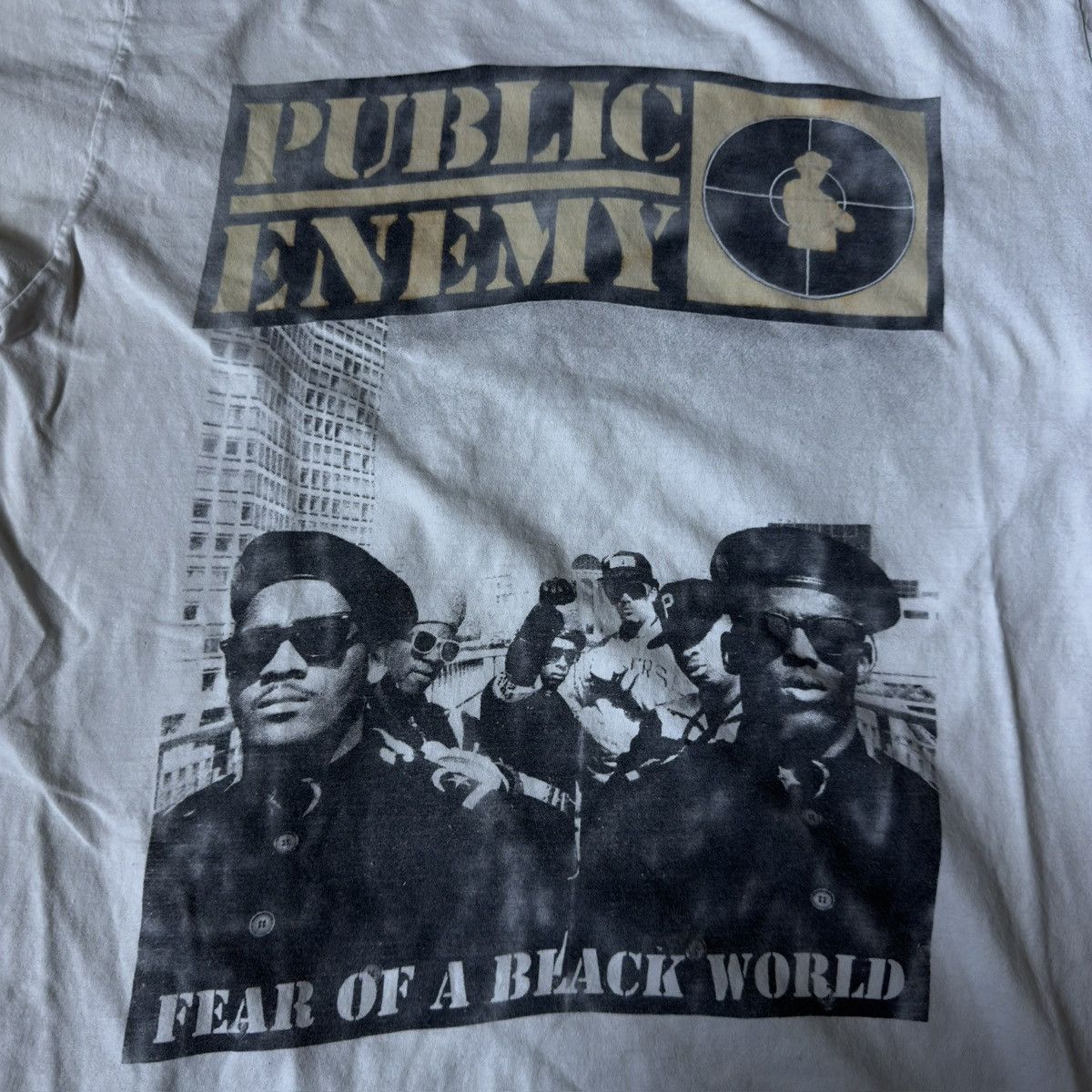 Vintage Vintage 90s Public Enemy Fear Of A Black World Rap Tee Size US XL / EU 56 / 4 - 4 Thumbnail