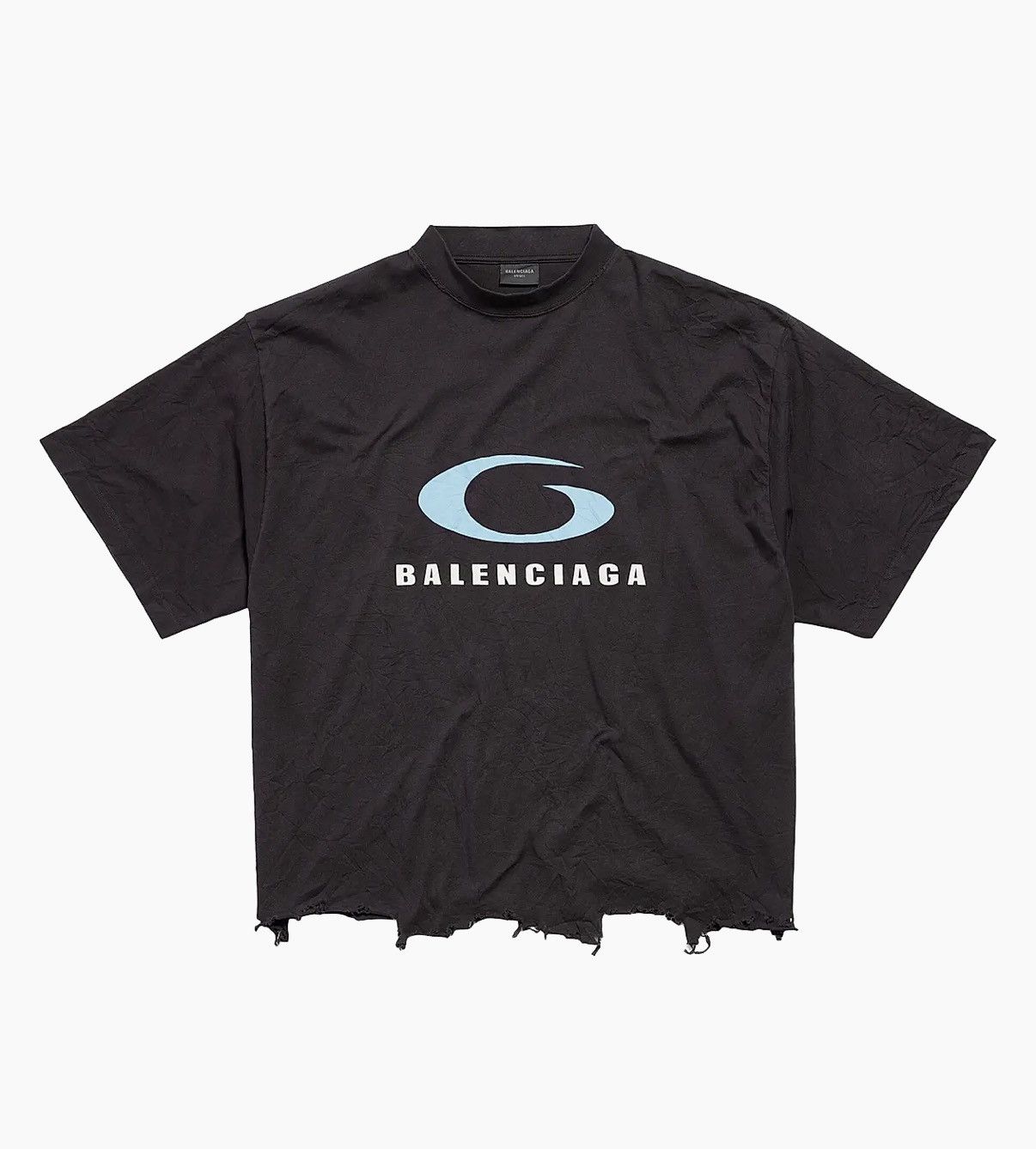 Balenciaga Balenciaga Black Distressed Tee Size US L / EU 52-54 / 3 - 2 Thumbnail