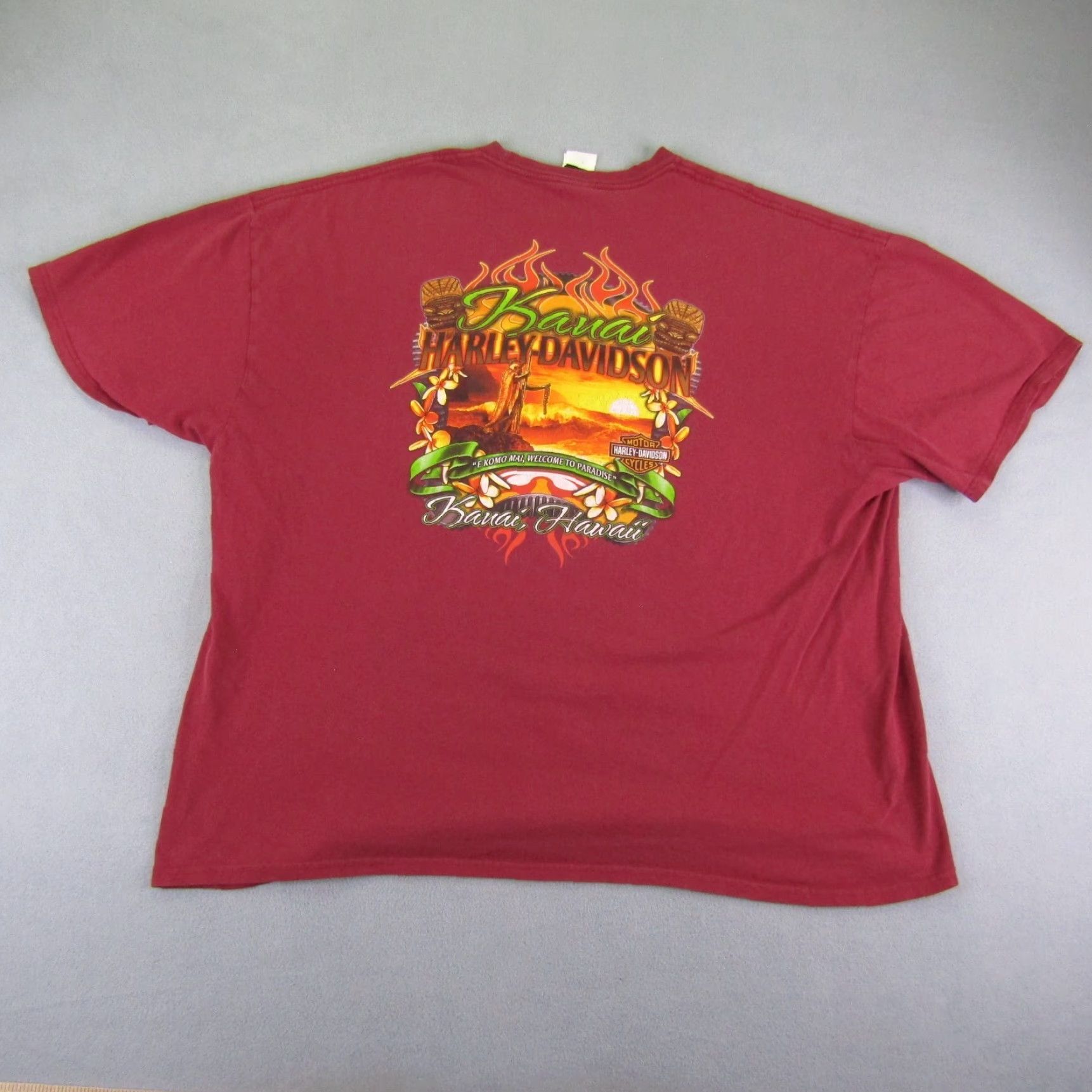 Harley Davidson Harley Davidson Shirt Mens 3XL Red Hawaiian Aloha Kauai Hawaii Motorcycles Biker Size US XXL / EU 58 / 5 - 4 Thumbnail