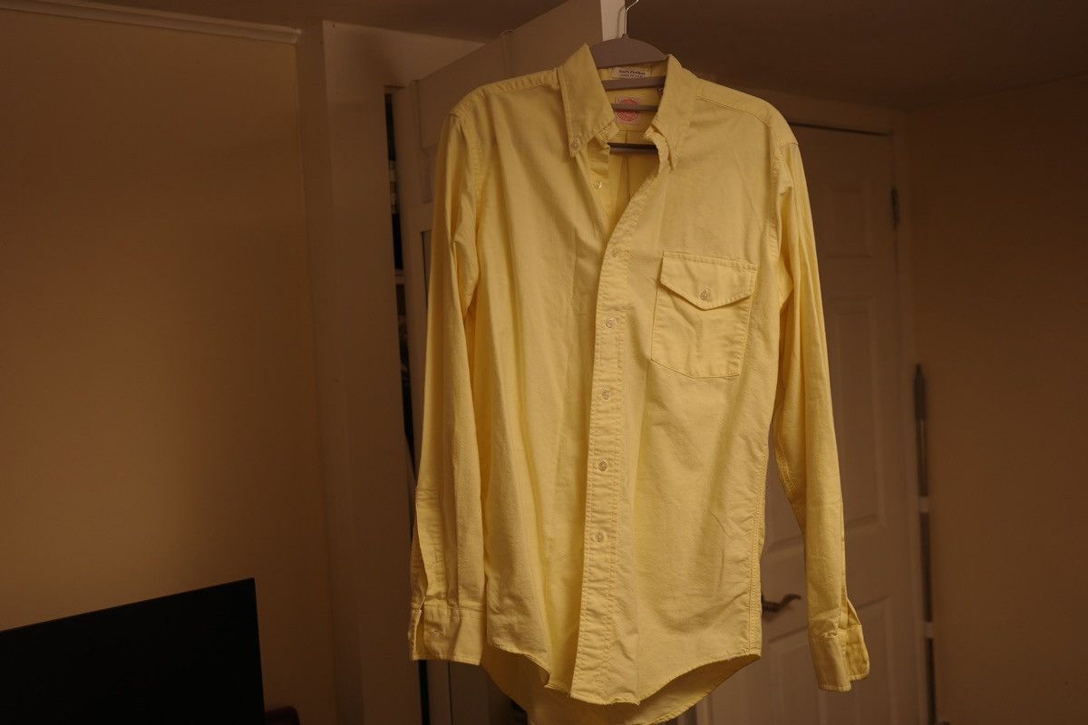 image of J Press Vintage Yellow Oxford Cloth Button Down Ocbd 14.5, Men's (Size Small)