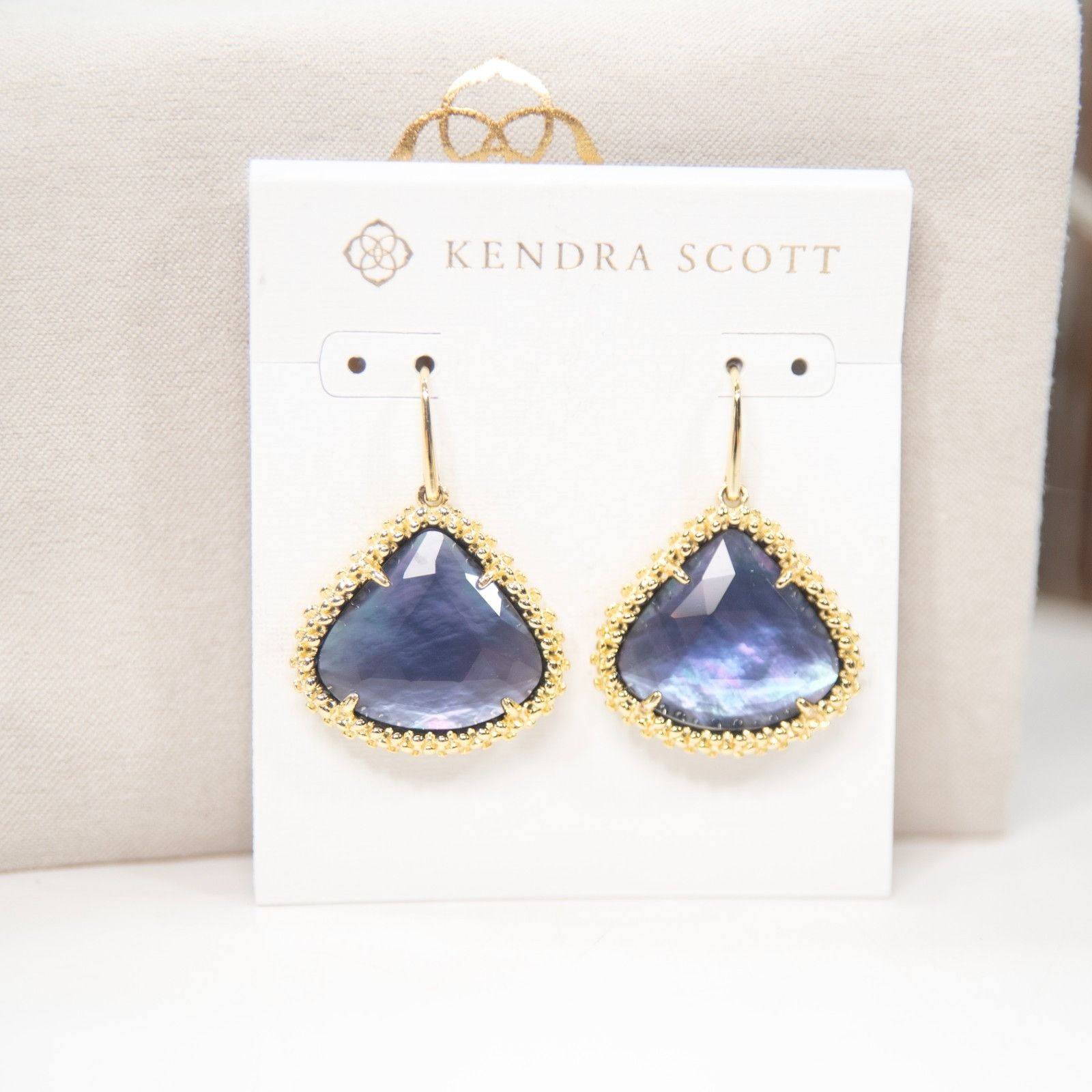 Kendra Scott Framed Kendall Purple Mother of Pearl Drop Stat
