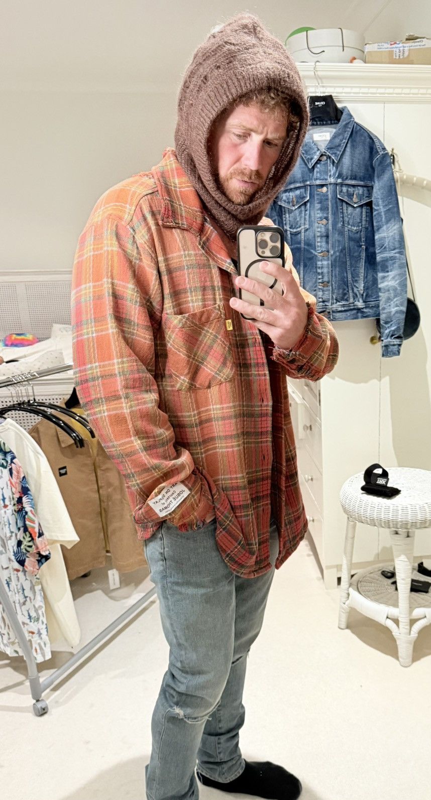 Gallery Dept. Gallery Dept Marley Distressed Checked Cotton-Flannel Shirt Size US XL / EU 56 / 4 - 20 Thumbnail