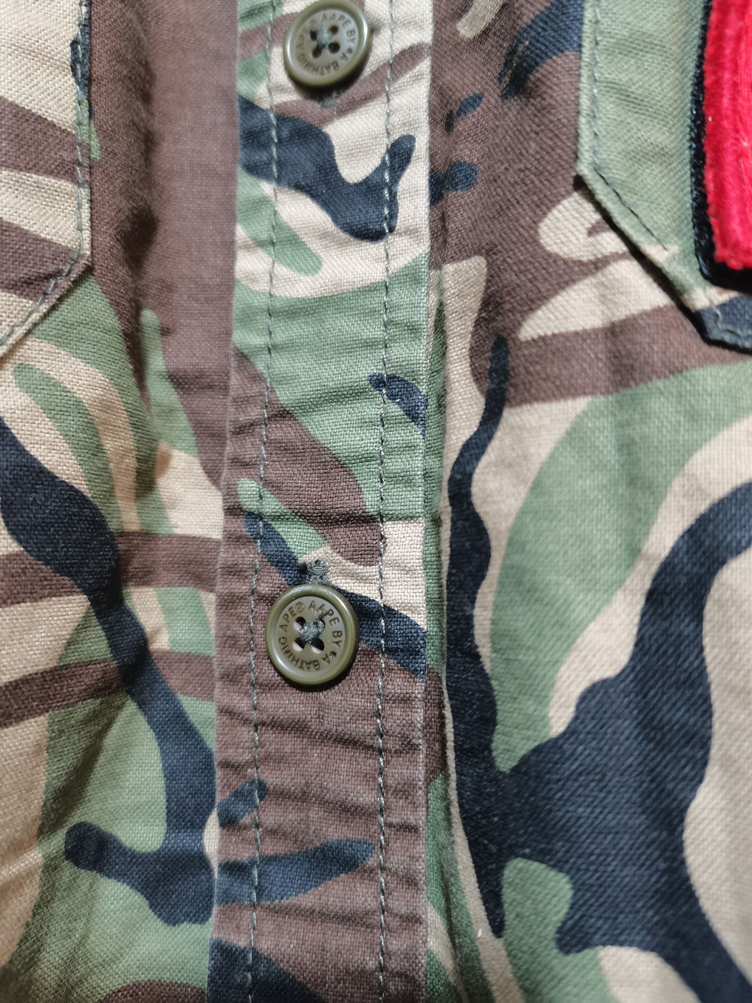 Aape AAPE by A Bathing Foot Soldier Patch Camo Shirt Size US XL / EU 56 / 4 - 10 Thumbnail