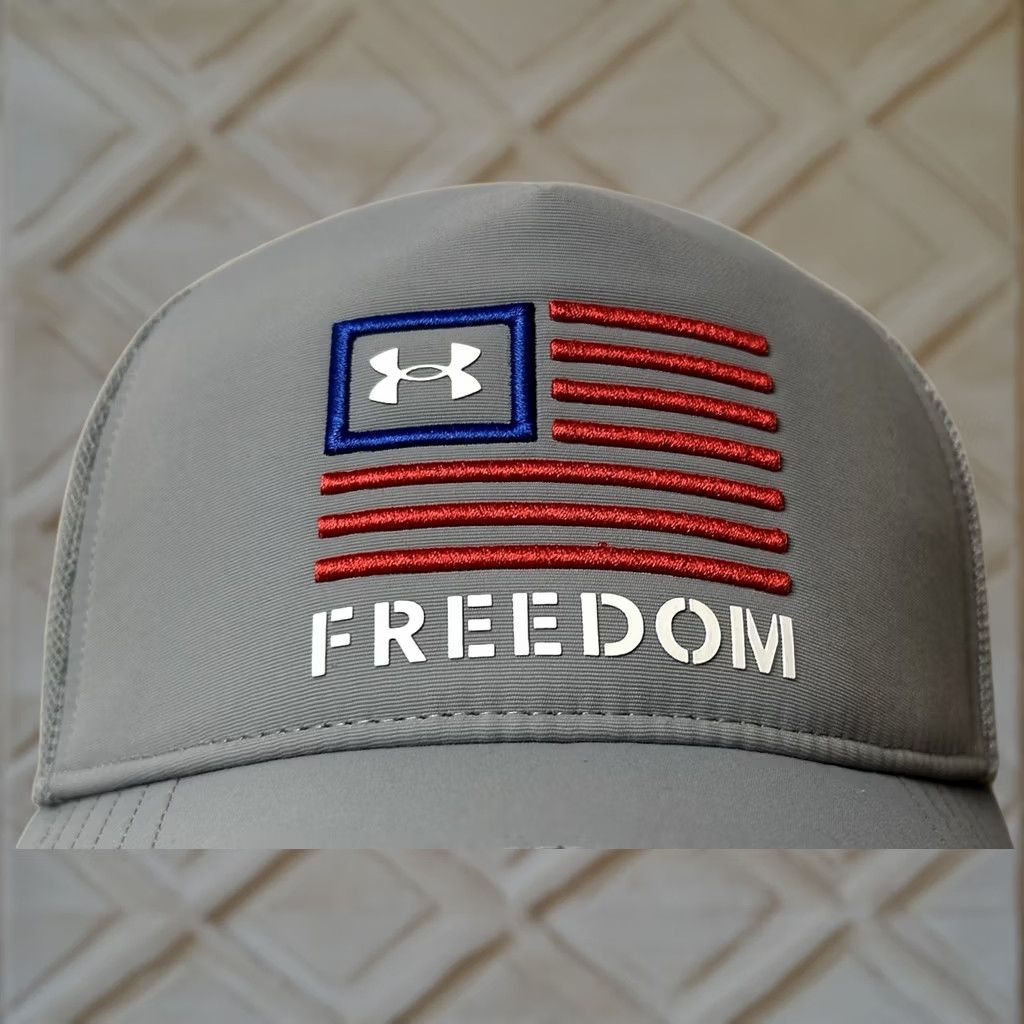 Under Armour Under Armour UA Freedom Hat Cap Men Snapback Gray USA Flag Pattern Adjustable One Size Size ONE SIZE - 1 Thumbnail