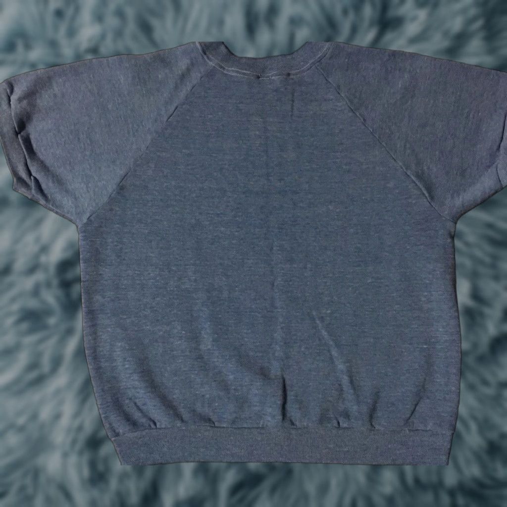 VINTAGE Biker Sweatshirt Shirt XS Blue 80s 90s Grunge Skate Surf Track USA College University Retro Punk Rock Mens