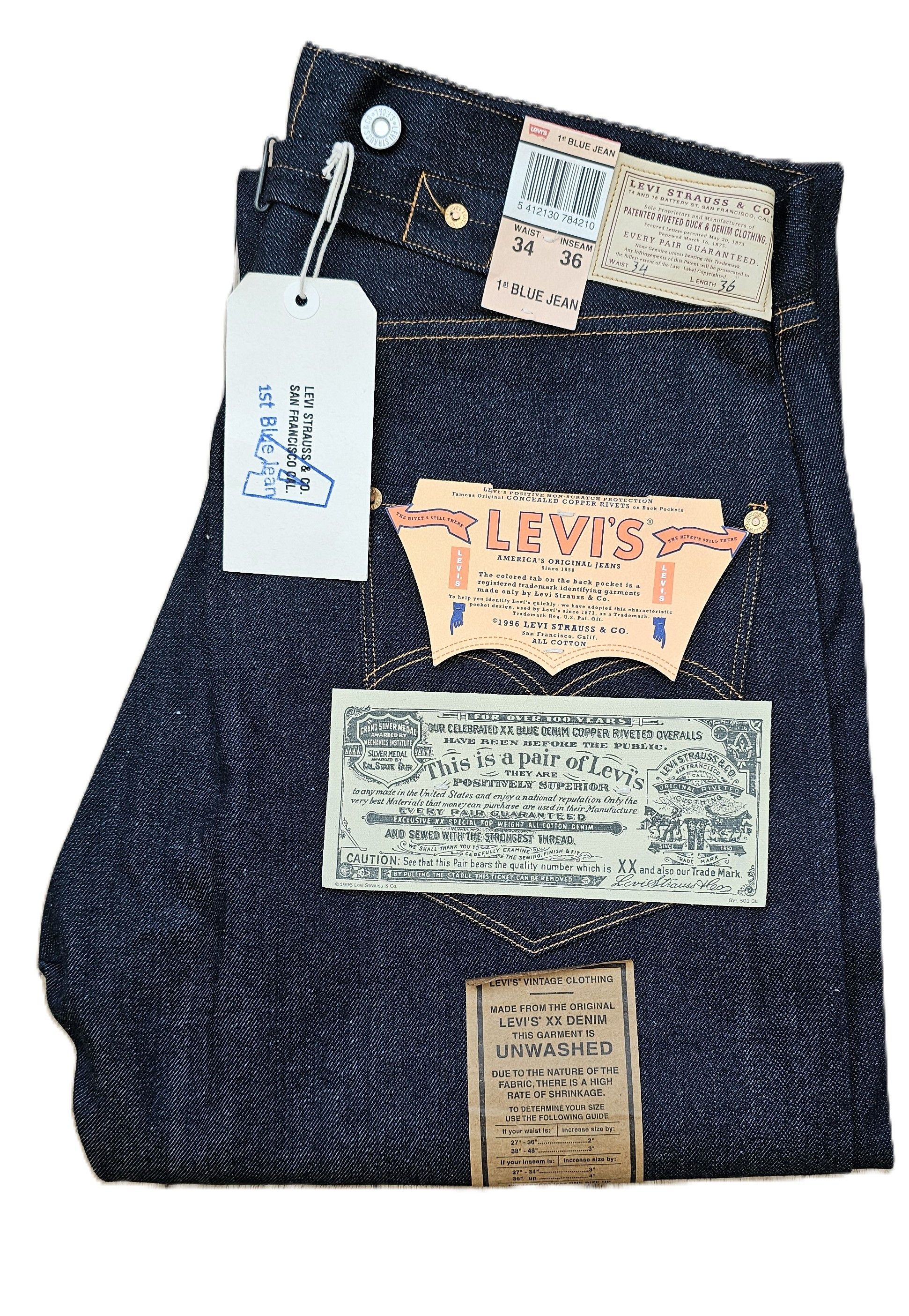 Levi's Rare LEVI'S 125 L.V.C. 555 Valencia Street model 1873 rigid Size US 34 / EU 50 - 1 Thumbnail