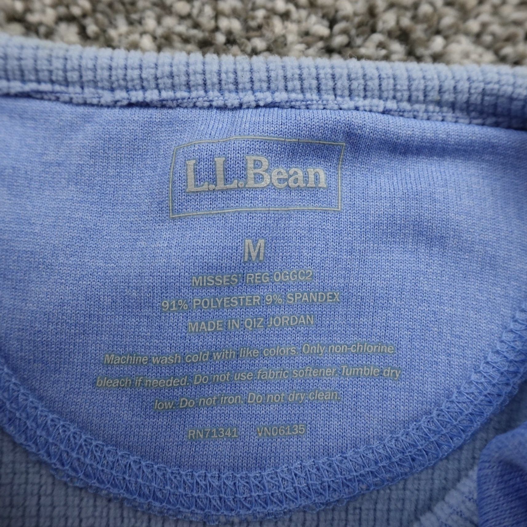 Vintage L.L. Bean Sweater Womens M Blue Waffle Knit Thermal Pullover Crewneck Sweatshirt Size M / US 6-8 / IT 42-44 - 3 Thumbnail