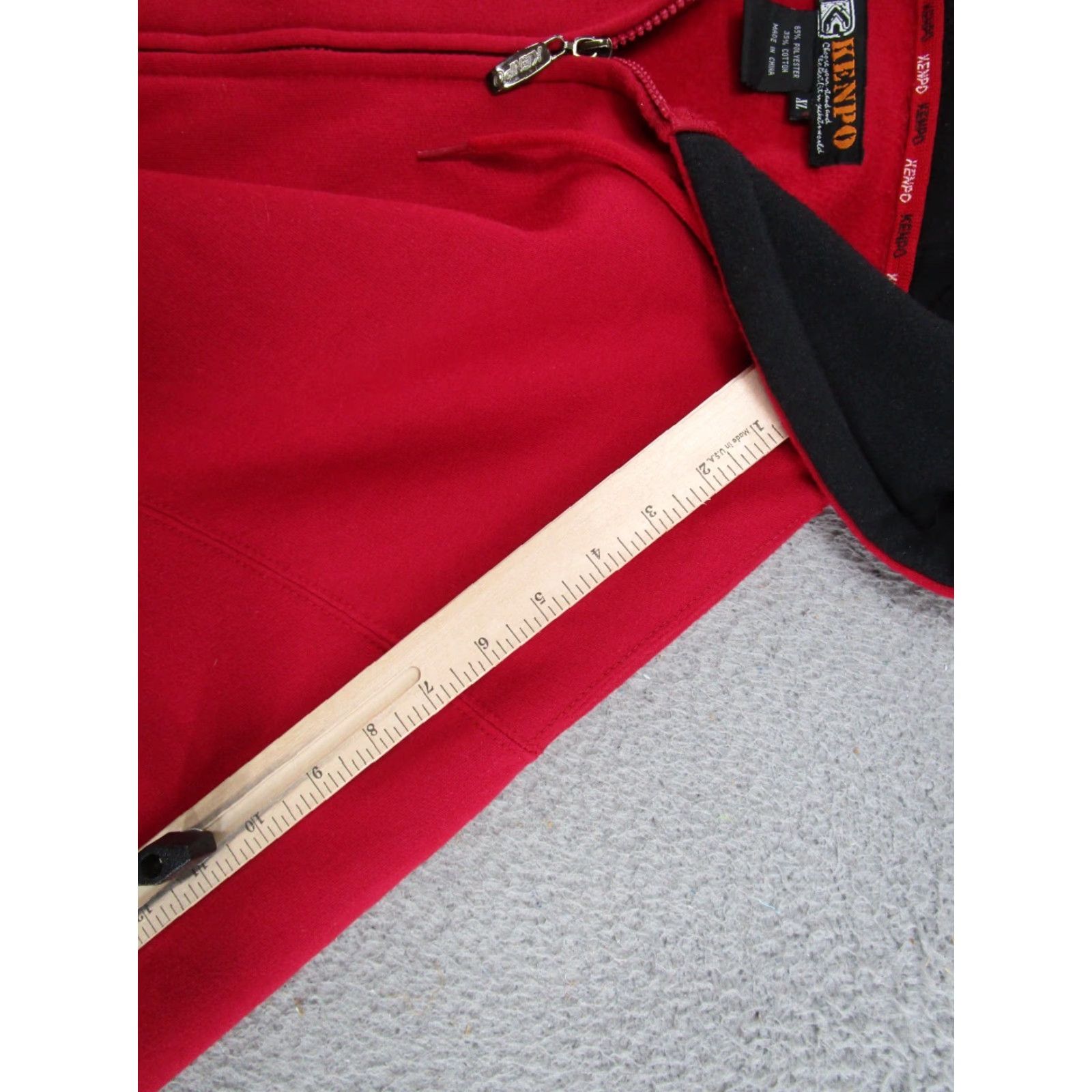 Vintage VINTAGE Kenpo Hoodie Mens Full Zip Red XL - Hip Hop Colorful Sweatshirt with Pockets, Lined, Fleece, Acrylic-Cotton - 2000s Era Size US XL / EU 56 / 4 - 7 Thumbnail