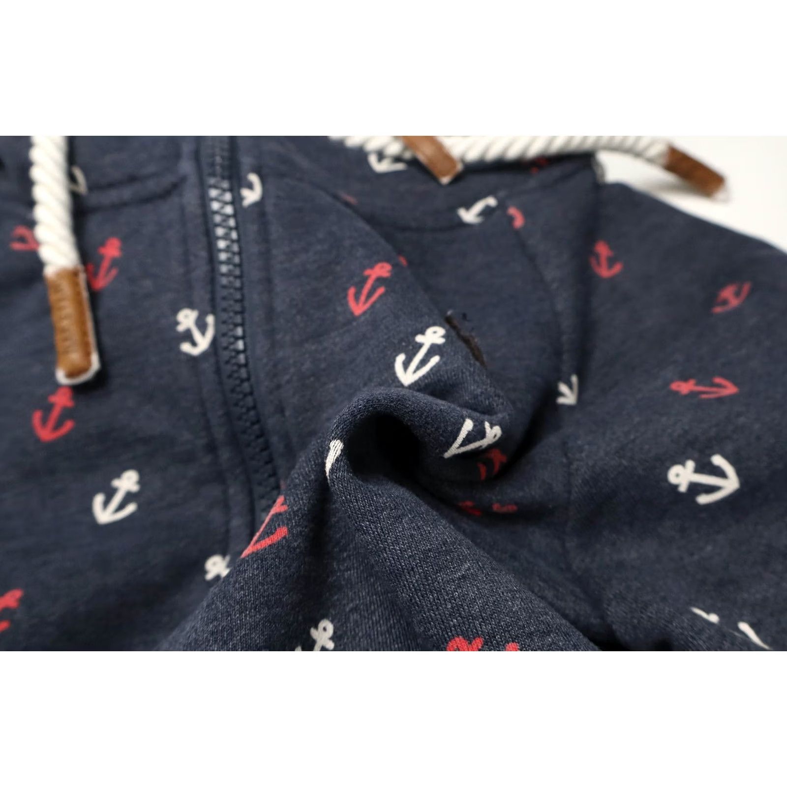 Vintage Naketano Sweatshirt Women's SMALL Navy Blue Patterned Logo Pocket Hooded Size S / US 4 / IT 40 - 6 Thumbnail