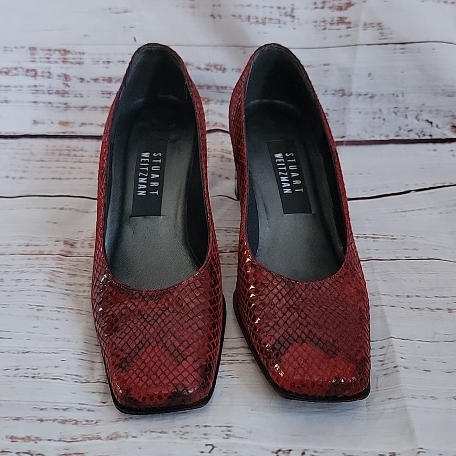 Stuart Weitzman Stuart Weitzman 90s Square Toe Block Heel Pumps 6 Size US 6 / IT 36 - 2 Thumbnail