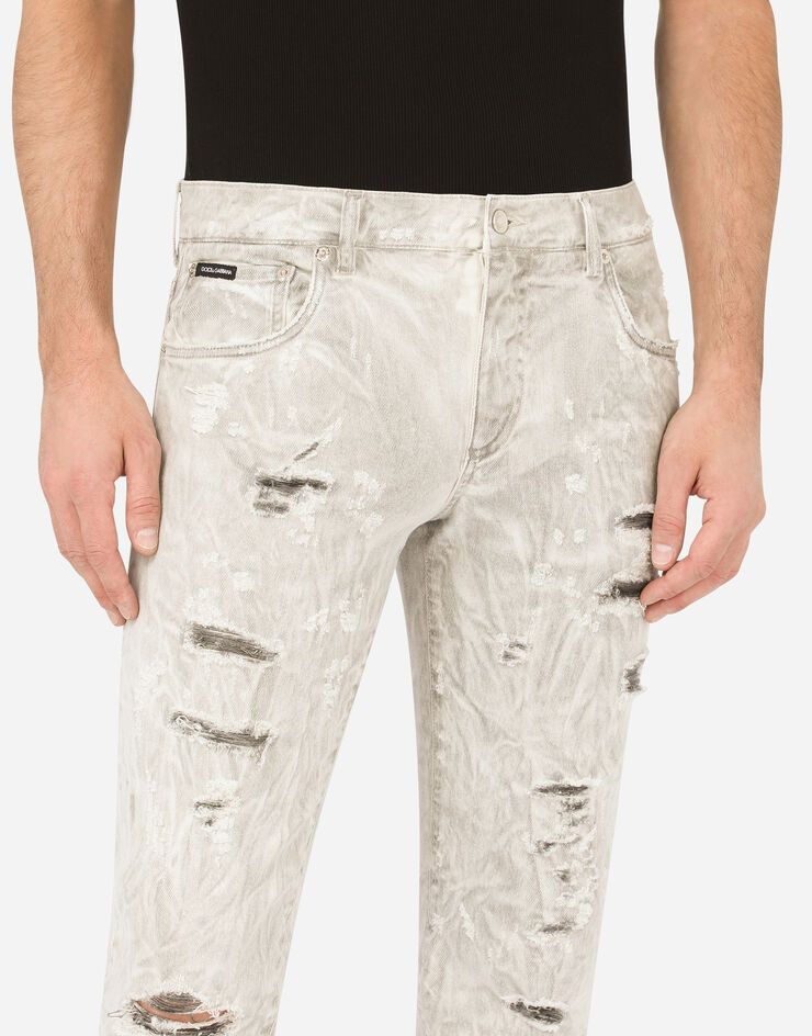 Dolce & Gabbana o1y0125 Logo Jeans in Light Grey Size US 30 / EU 46 - 4 Thumbnail
