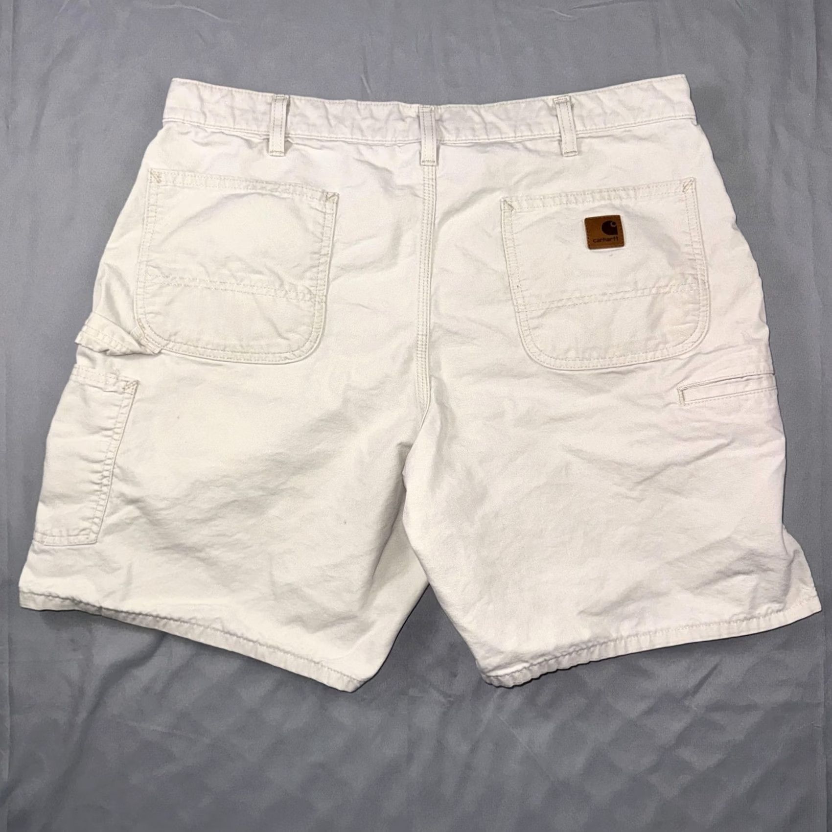Carhartt Carhartt Shorts Mens 42 White Canvas Relaxed Fit Cargo Workwear Utility Pockets Size US 42 / EU 58 - 2 Thumbnail