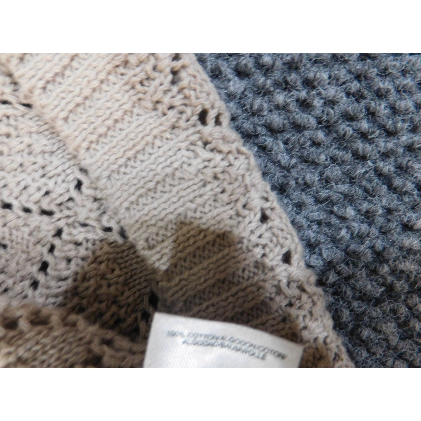 Jones New York Jones New York Sweater Cardigan Women L Beige Cotton Open Knit Logo Size L / US 10 / IT 46 - 6 Thumbnail