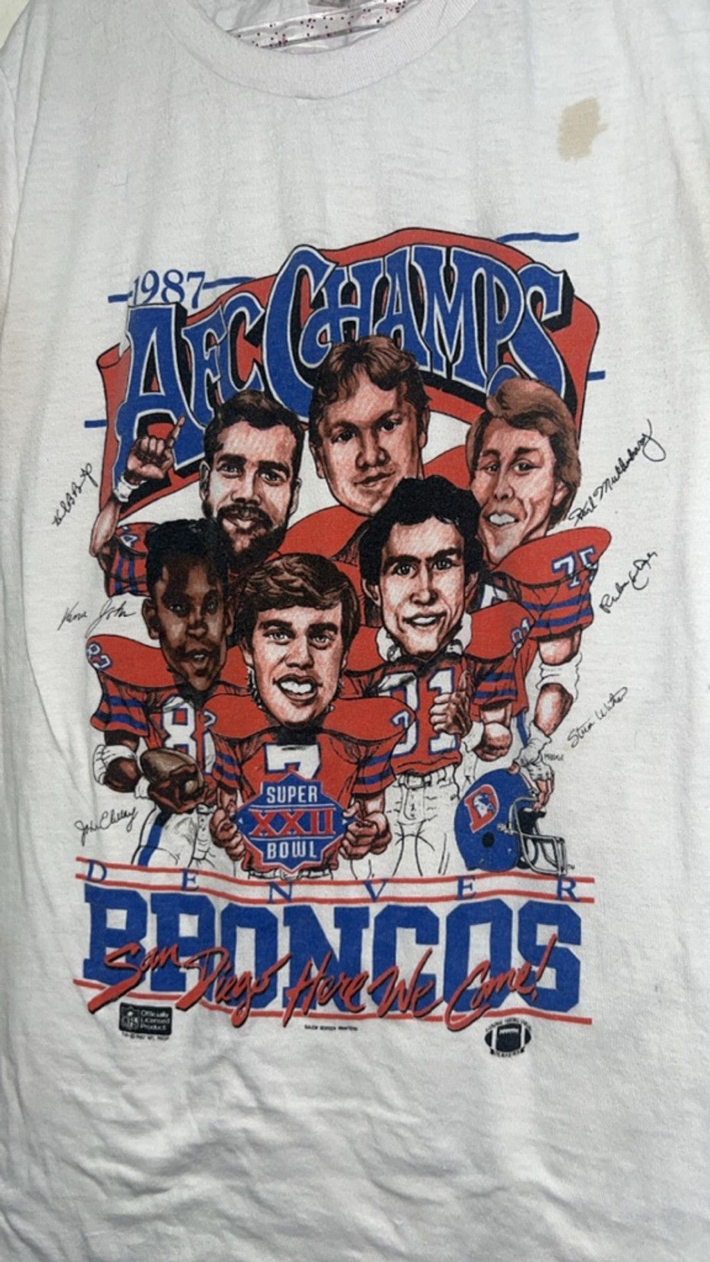 NFL VTG Denver Broncos 1987 AFC Champs Tee M White stained Size US M / EU 48-50 / 2 - 2 Thumbnail