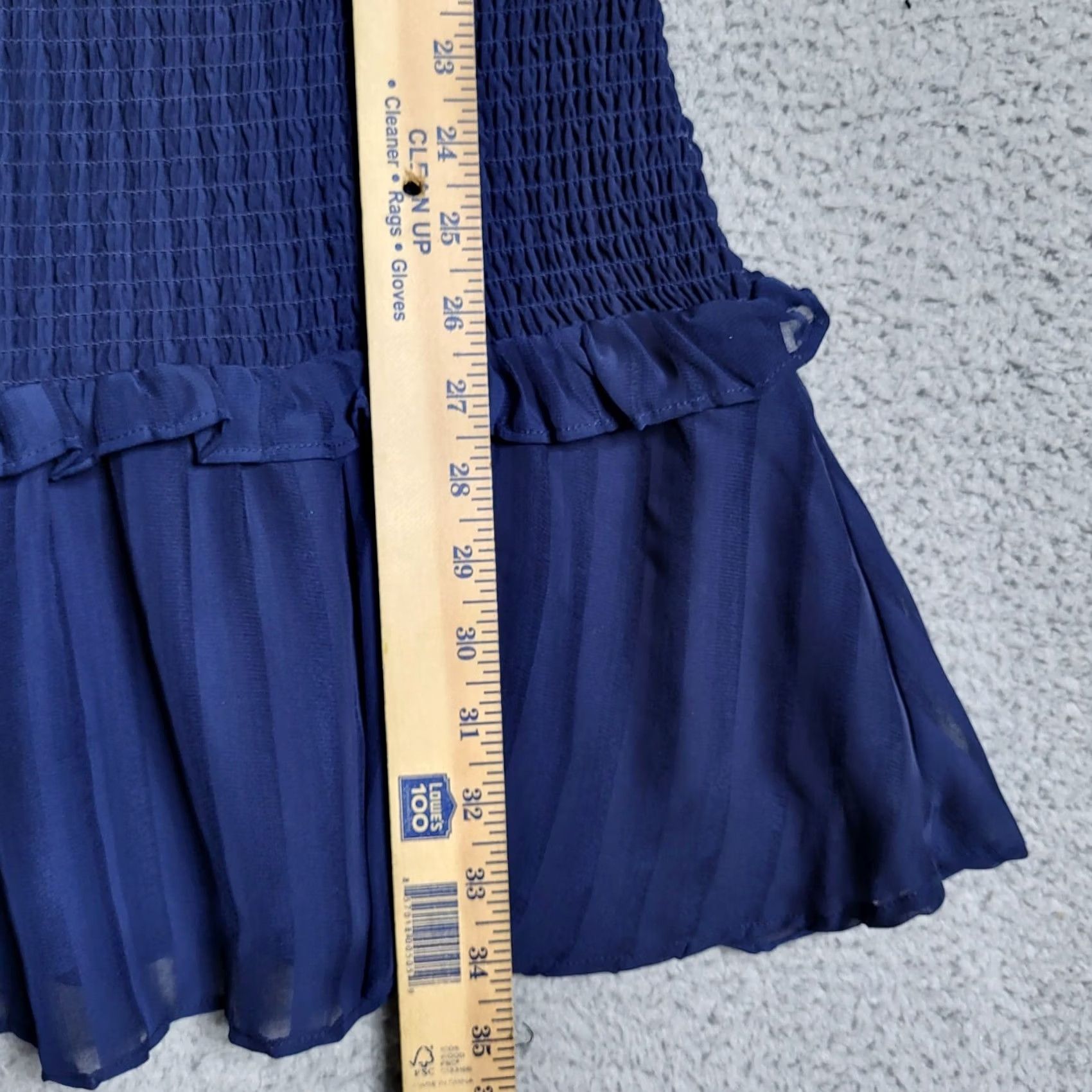 AQUA AQUA Dress Women's Key hole Ruffle Sleeve Smocked Cocktail Party Size M Blue Above the knee Short Sleeve Crew Neck A-Line Pattern: Solid Size M / US 6-8 / IT 42-44 - 4 Thumbnail