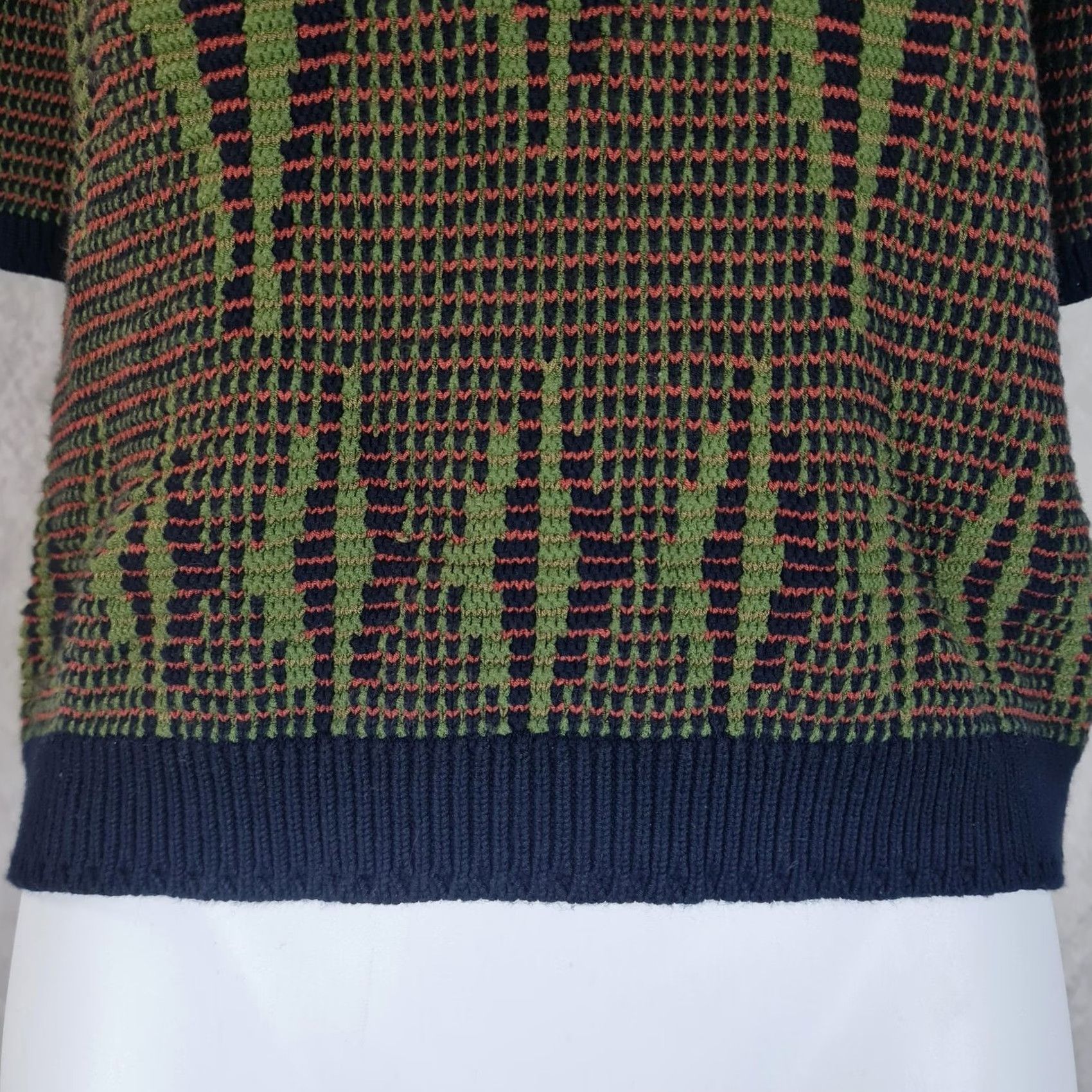 Vintage Kookai Sweater Womens S Short Sleeve Round Neck Geometric Knit Pullover Navy Blue Top Jumper Size S / US 4 / IT 40 - 4 Thumbnail