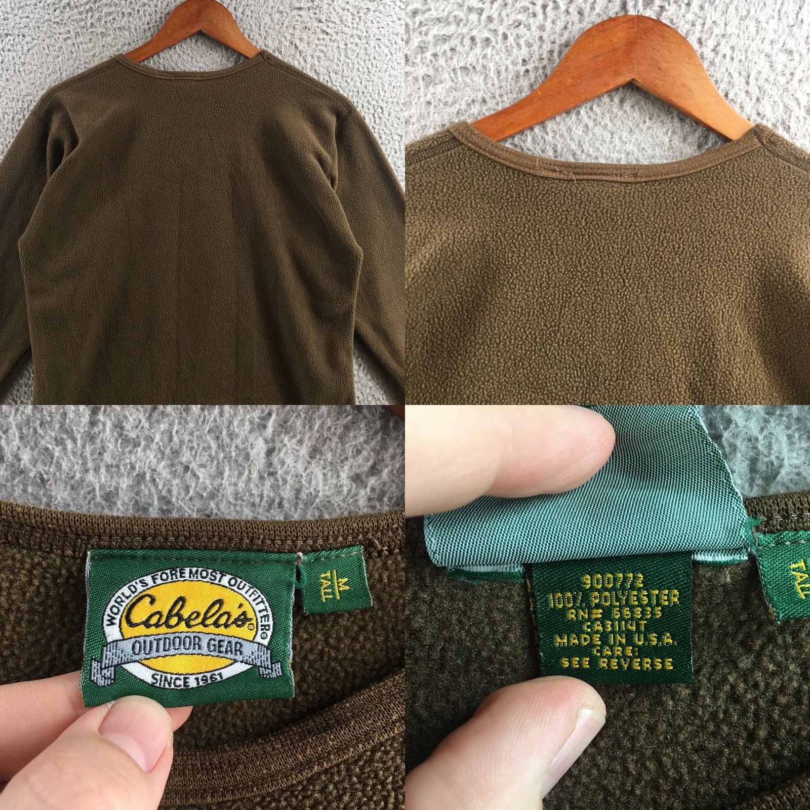 Vintage Cabela's T-Shirts Mens M Brown Pullover Long Sleeve Crew Neck Casual Comfort Shirt Mens Size US M / EU 48-50 / 2 - 8 Thumbnail