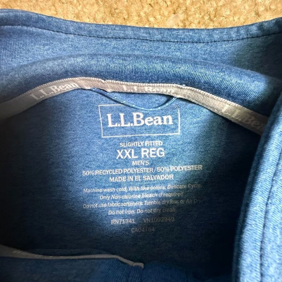 Vintage VINTAGE? (No) Pullover L.L.Bean Mens 2XL Blue Quarter Zip Lightweight Performance Mist? Size US XXL / EU 58 / 5 - 4 Thumbnail