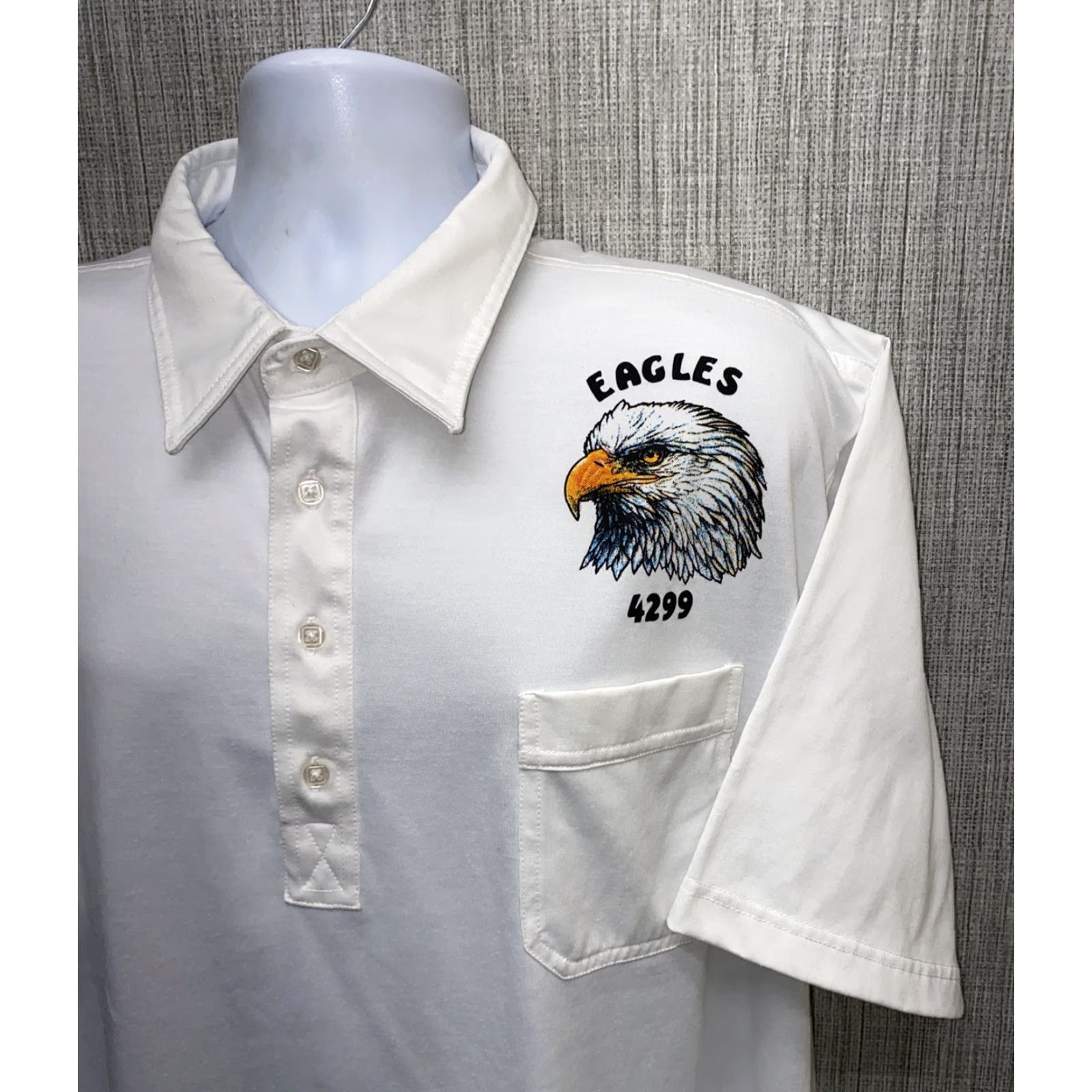 Vintage Sunrise Polo Shirt Men 3XL White Golf Short Sleeve Polyester Blend Lac?e Havasu EAGLES CLUB Size US XXL / EU 58 / 5 - 3 Thumbnail