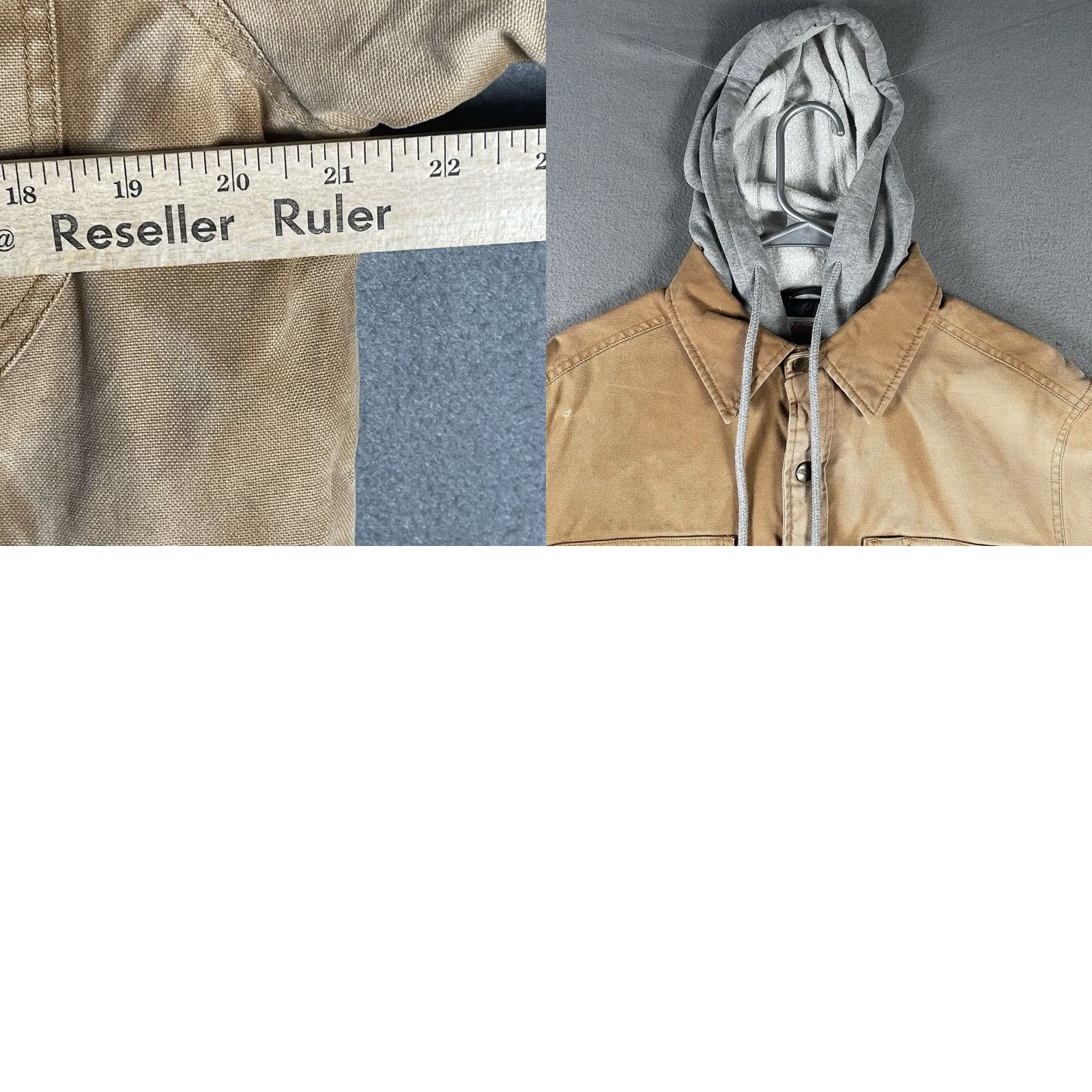 Dickies VINTAGE Dickies Jacket Small Brown Canvas Quilt Lined Hood Zip/Snap Distressed Men's Overcoat Pockets Fall Winter Size US S / EU 44-46 / 1 - 10 Thumbnail
