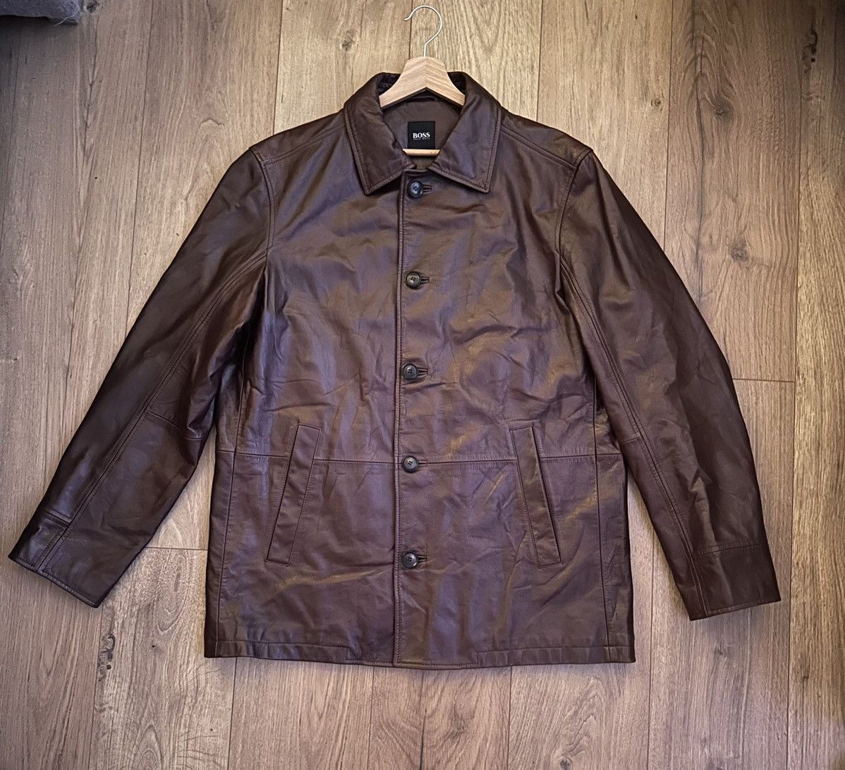Hugo Boss Hugo Boss Leather Jacket Men's Size US L / EU 52-54 / 3 - 2 Thumbnail