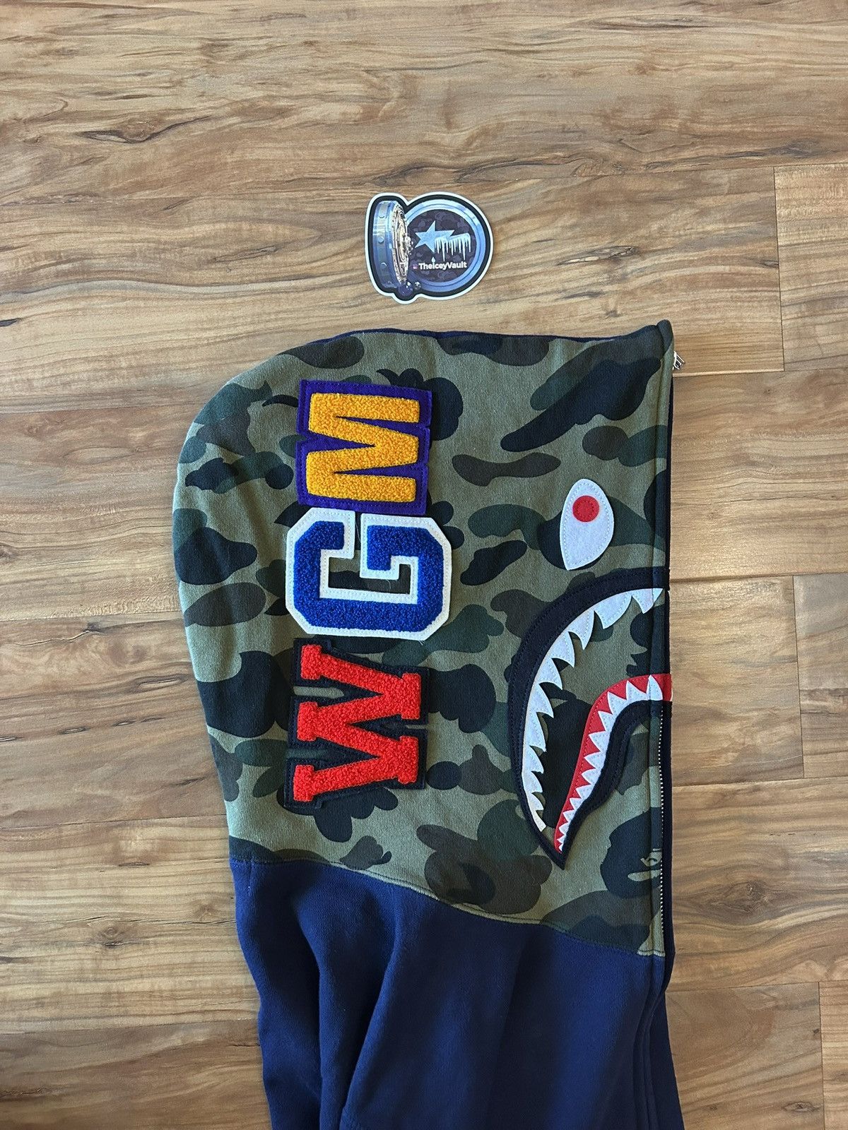 Bape Bape Navy/Green Camo Shark Full Zip Hoodie Size US XL / EU 56 / 4 - 9 Thumbnail