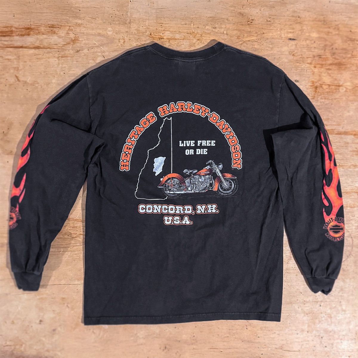 Harley Davidson VTG 1998 Harley-Davidson L/S Pocket Tee Size US L / EU 52-54 / 3 - 2 Thumbnail