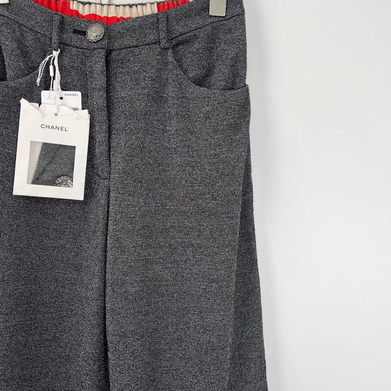 Chanel Chanel Gray Metallic Thread Wide-Leg Casual Pants K12 Size 26" / US 2 / IT 38 - 5 Thumbnail