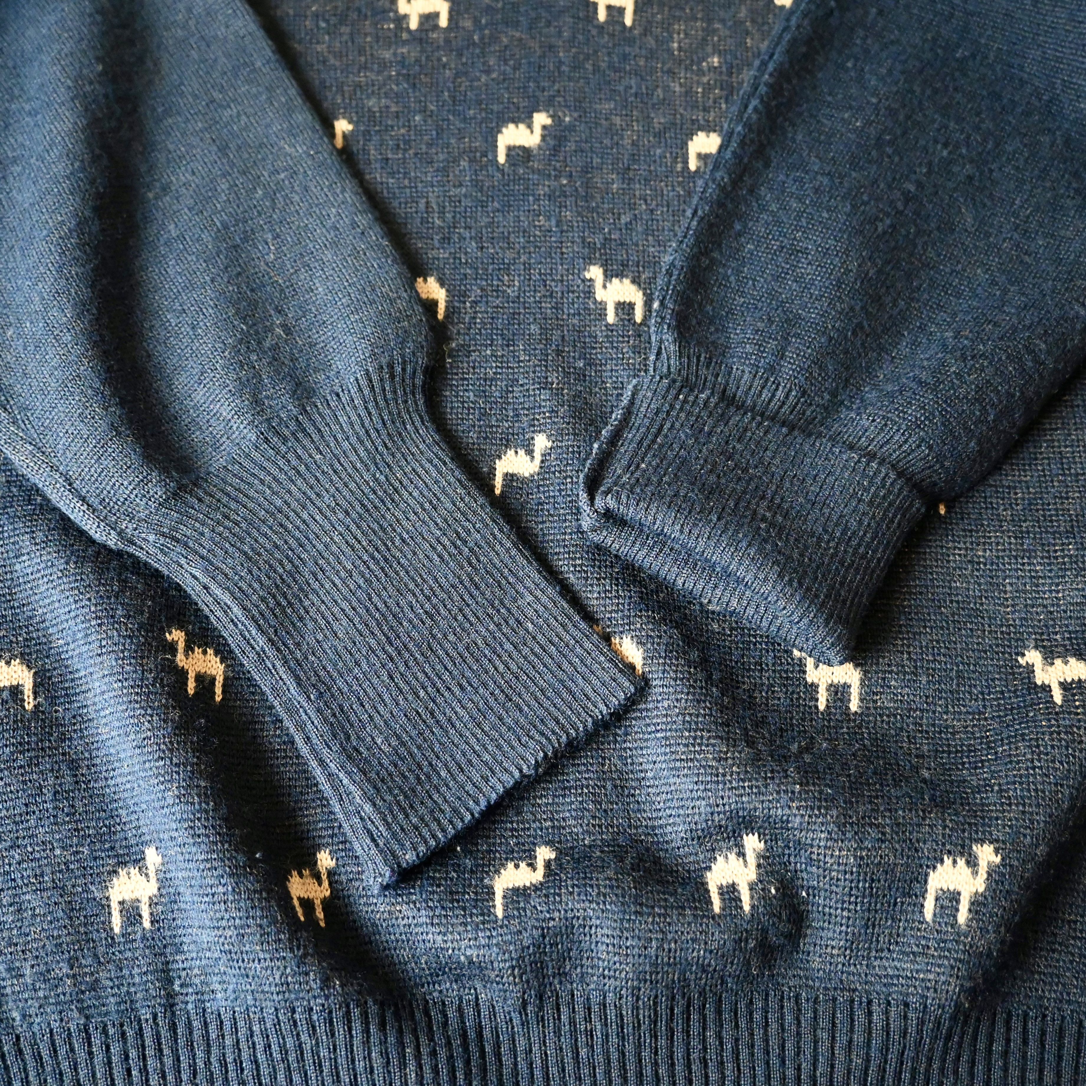 Vintage VTG 1980s Maas Bros camel jacquard sweater made in Italy Size US L / EU 52-54 / 3 - 12 Thumbnail