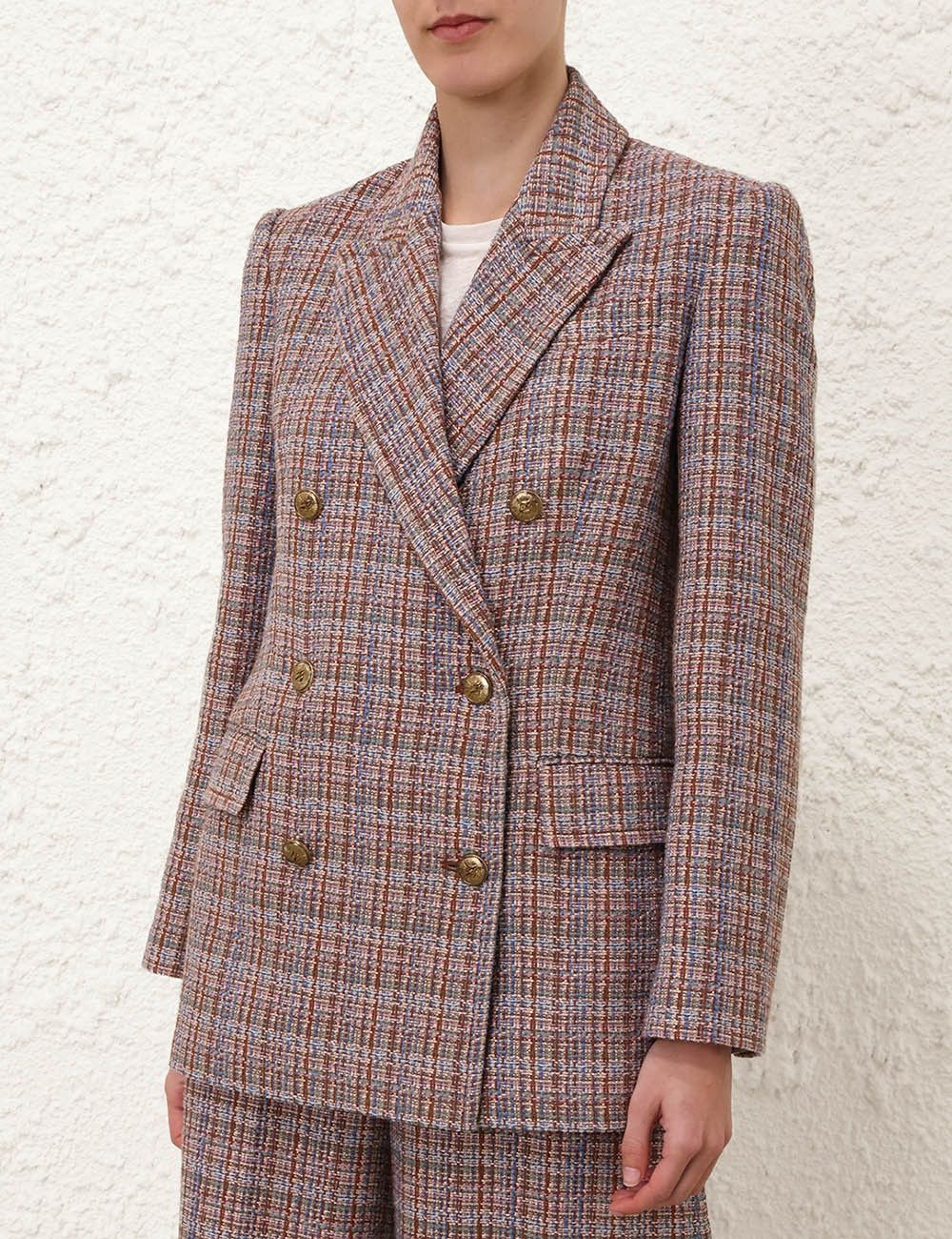 Zimmermann oc11z0825 Illustration Tweed Jacket in Multicolor Size L / US 10 / IT 46 - 2 Thumbnail
