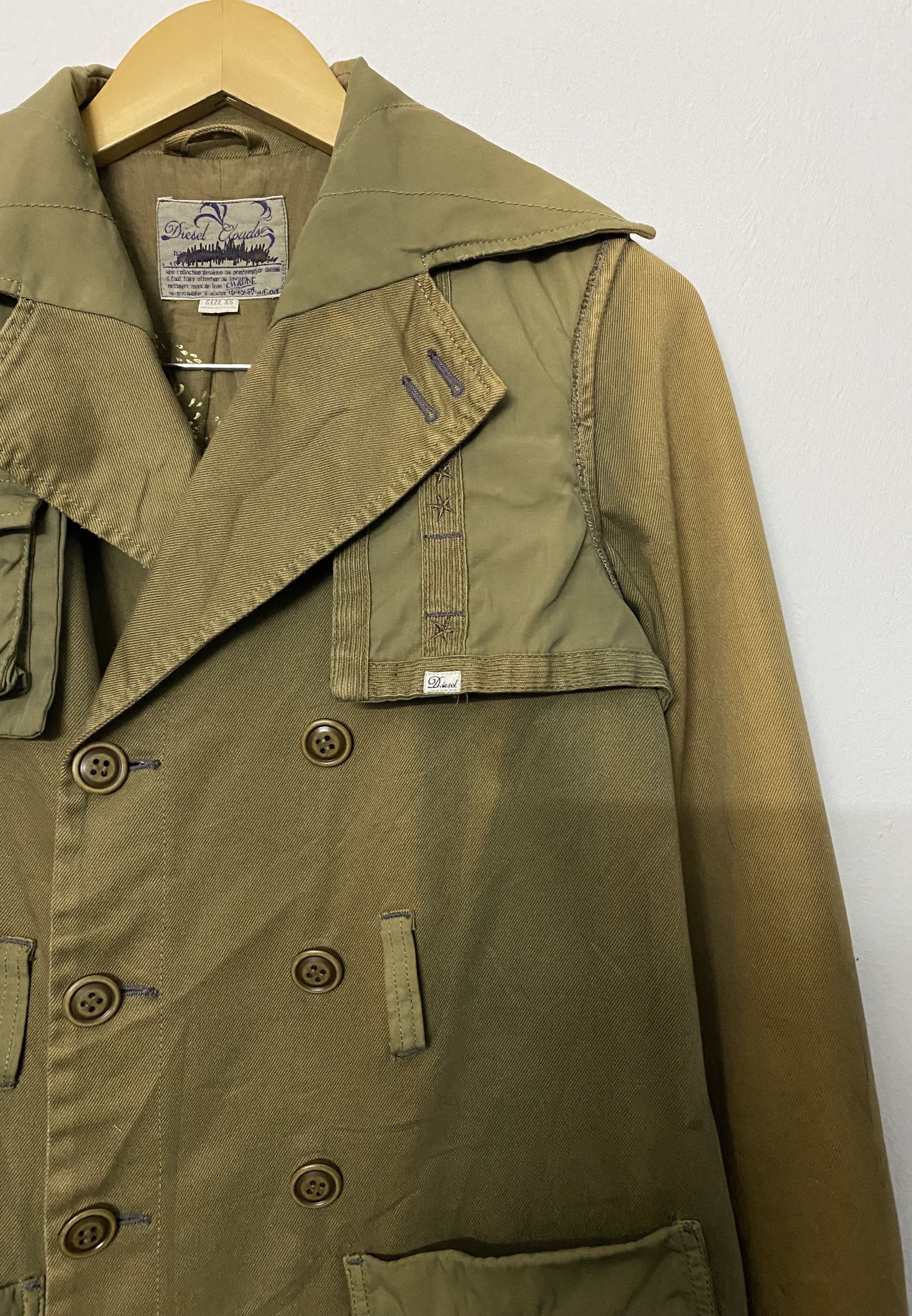 Diesel Diesel Clouds Khaki Double Breasted Utility Trench Coat Size US XS / EU 42 / 0 - 7 Thumbnail