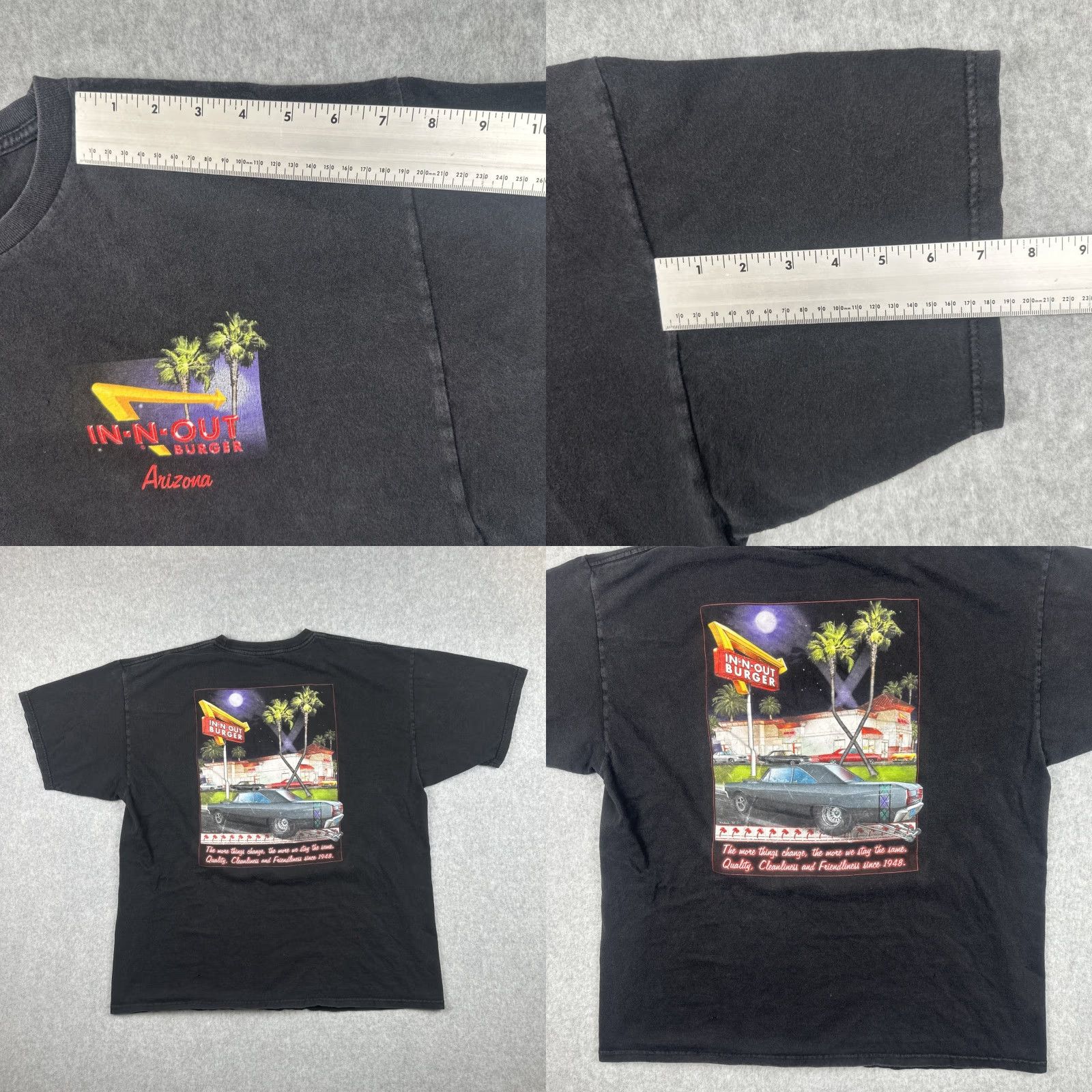 Vintage In-N-Out Burger T-Shirt Black XL Crew Neck Men Short Sleeve 2010 Graphic Print Tee Size US XL / EU 56 / 4 - 9 Thumbnail