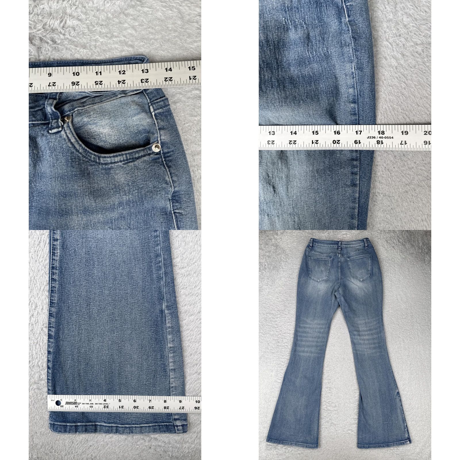 Denime Jeans Womens 8 Blue Denim Stretch Mid Rise Bootcut Flare Leg Casual Pants 26x31 Size 30" / US 8 / IT 44 - 9 Thumbnail