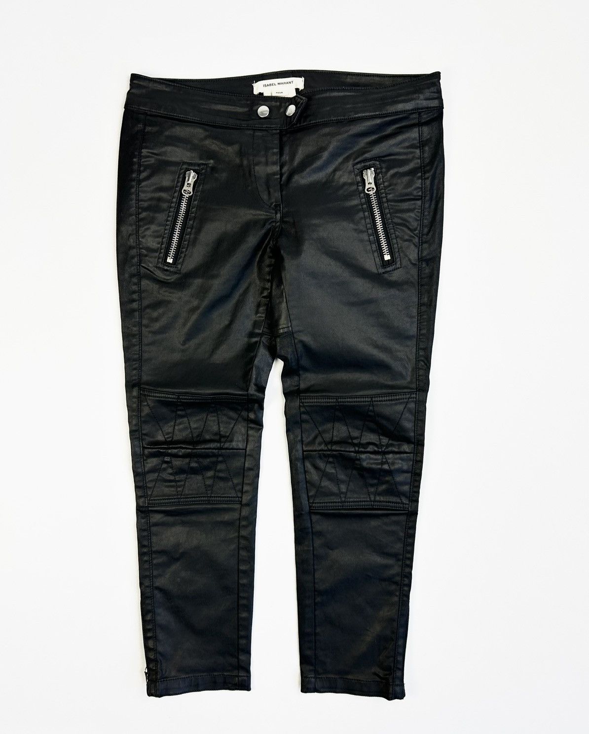 H&M × Isabel Marant rare Isabel Marant x H&M Waxed Moto Jeans Y2K Pants Size 28" / US 6 / IT 42 - 1 Thumbnail