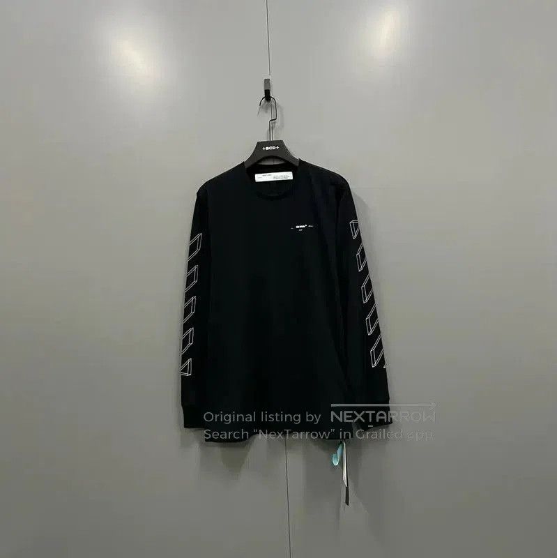 Off-White Off-White Black Long Sleeve Cotton T-Shirt . Size US XL / EU 56 / 4 - 1 Thumbnail
