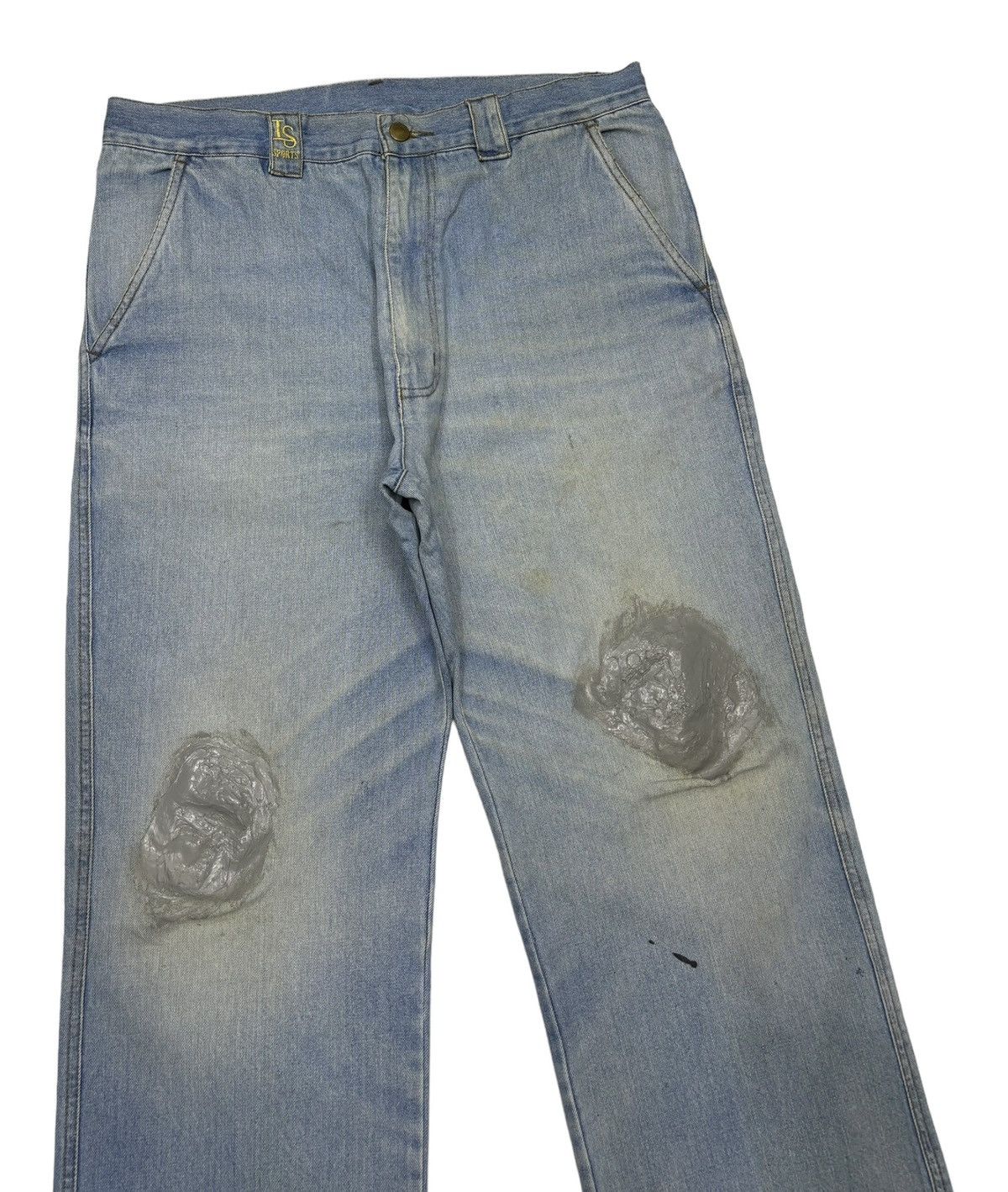 Issey Miyake VINTAGE IS SPORT BAGGY DISTRESS DESTROY DENIM JEANS Size US 34 / EU 50 - 8 Thumbnail