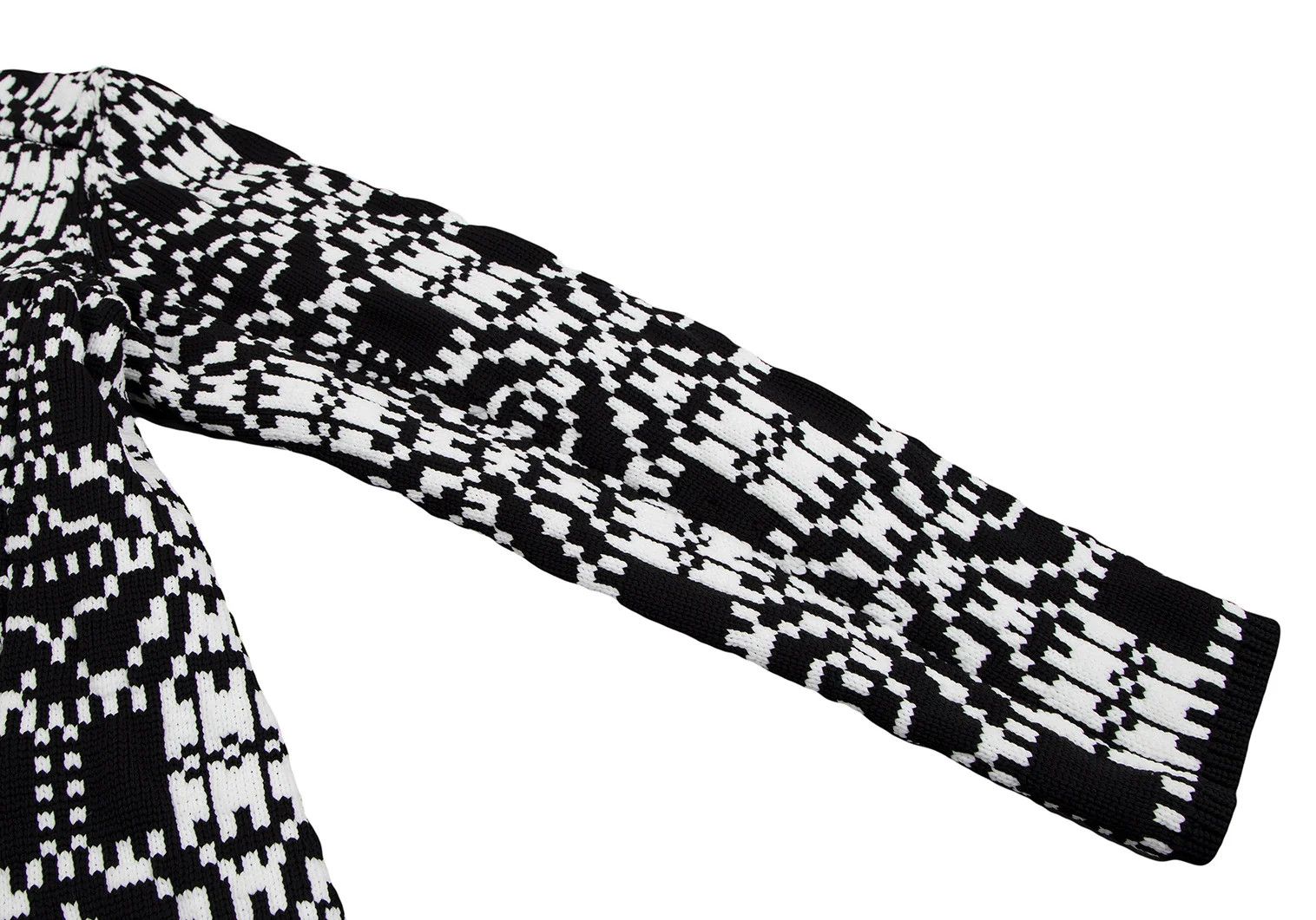 Comme des Garcons Homme Plus Geometric Jacquard Knit in Black and White, Size L Size US L / EU 52-54 / 3 - 4 Thumbnail