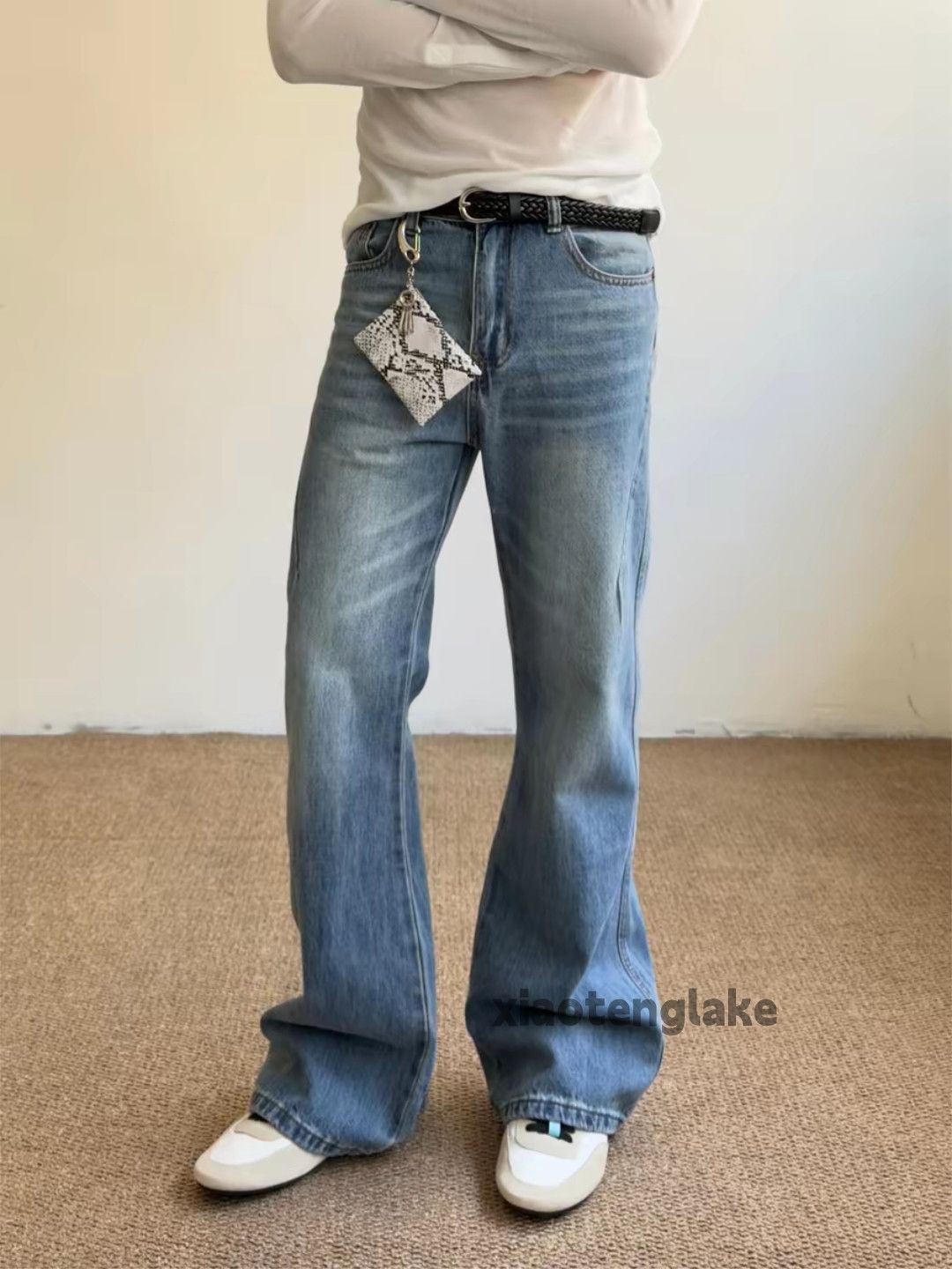 Jean Custom celine Dior Loewe style bootcut grunge flared jeans Size US 33 - 6 Thumbnail
