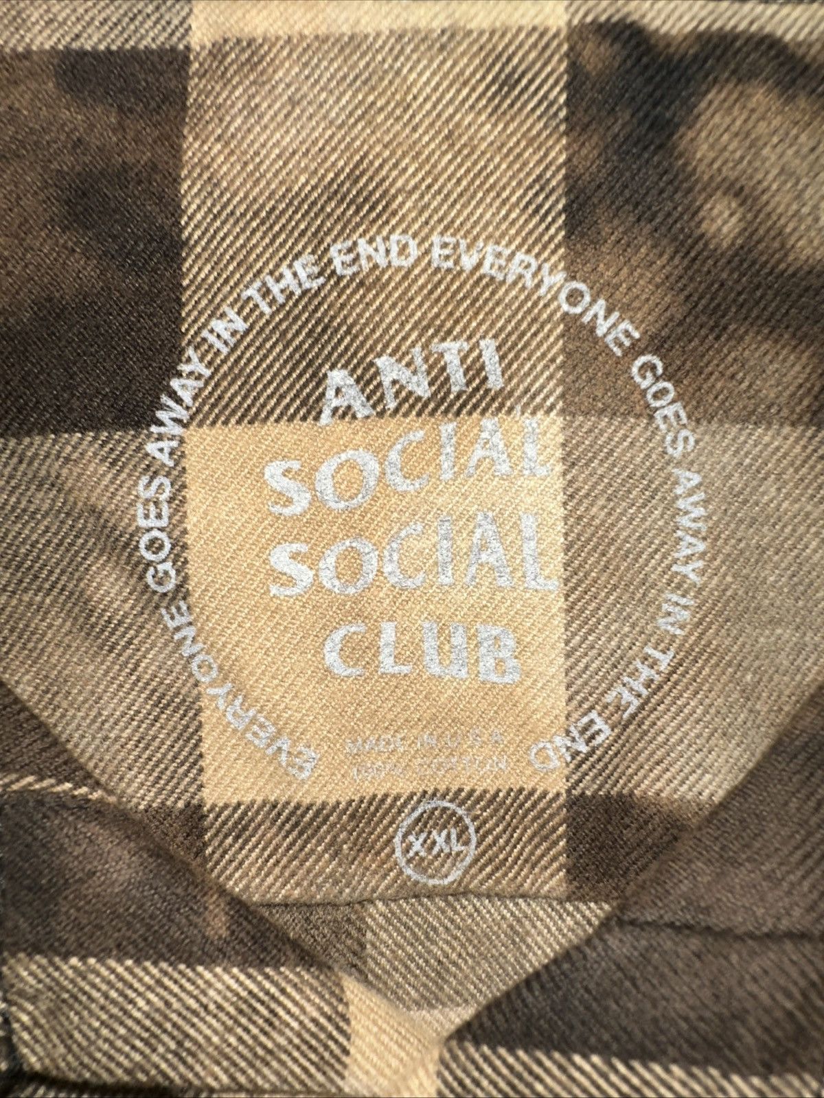 Anti Social Social Club ASSC Dialtone Flannel Olive Tie Dye Shirt - Size XXL Size US XXL / EU 58 / 5 - 4 Thumbnail