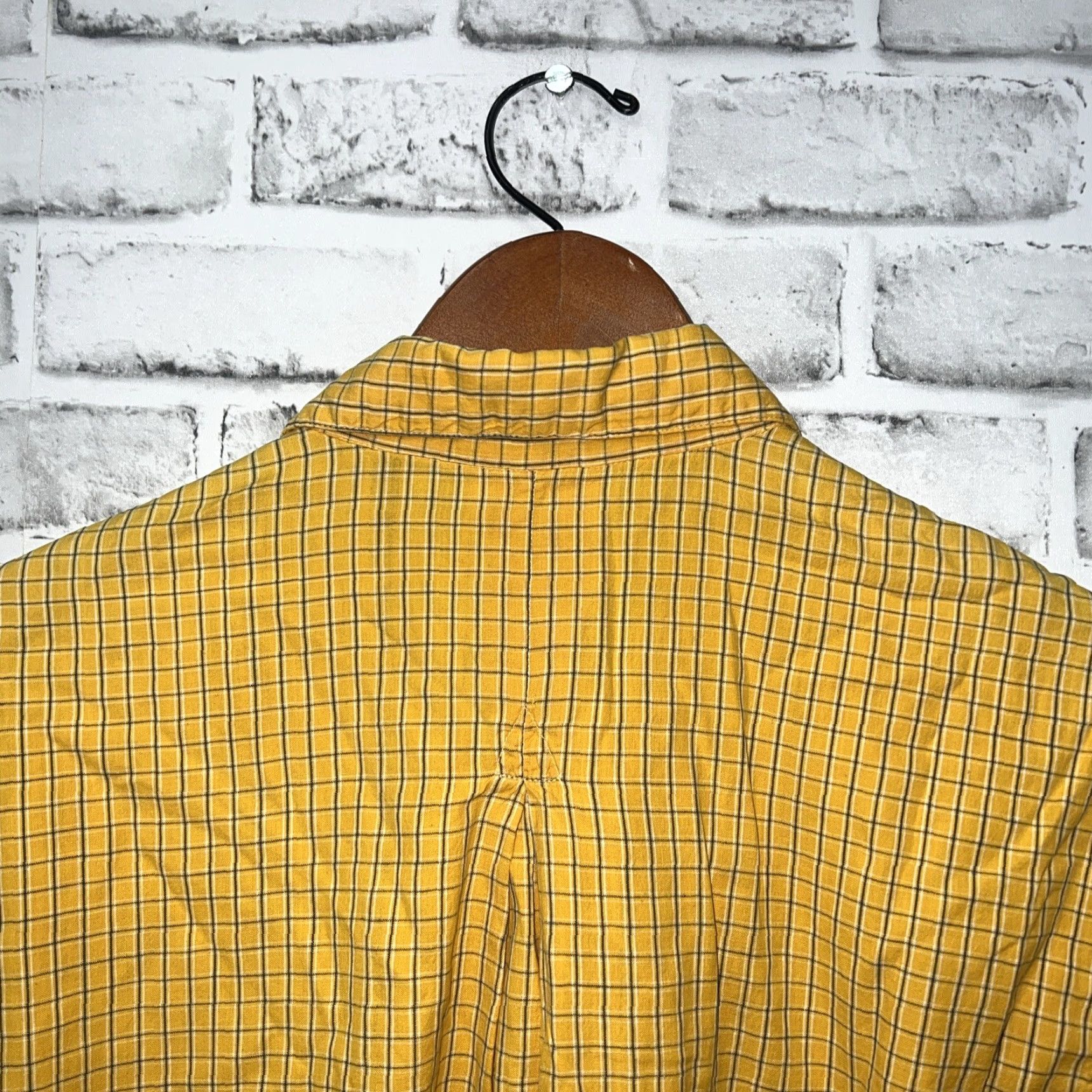 Banana Republic VINTAGE Banana Republic Plaid Shirt Mens M Yellow Short Sleeve Button-Up Regular Size Size US M / EU 48-50 / 2 - 5 Thumbnail