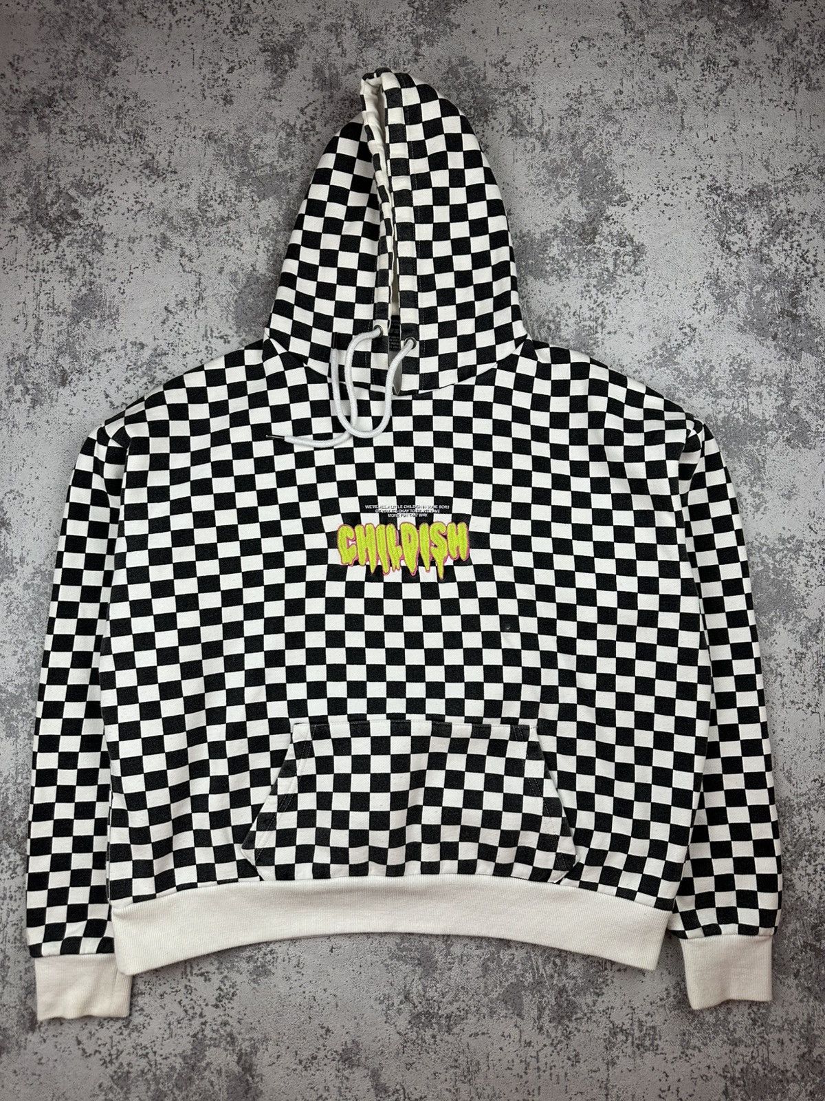 CHILDS CHILDISH Sweatshirt Hoodie Checkered Spellout Rare Size US M / EU 48-50 / 2 - 1 Thumbnail