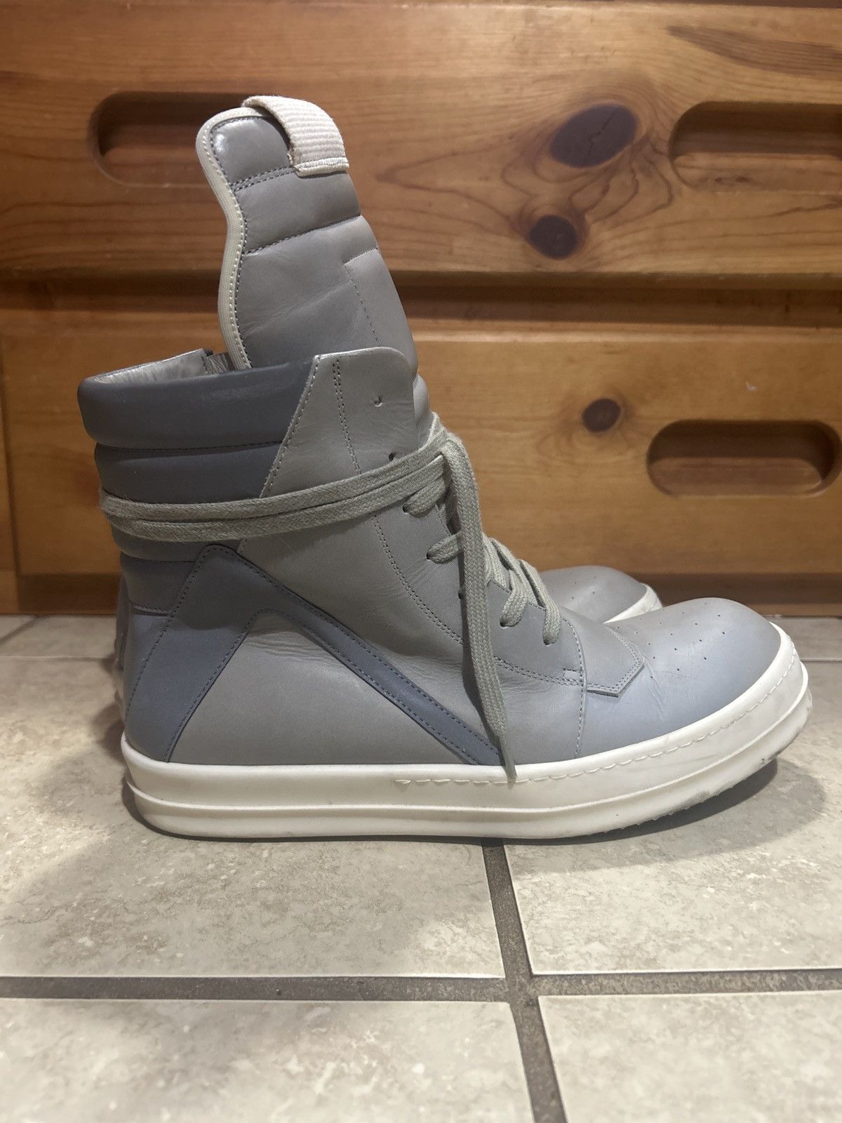 Rick Owens Rick Owens Geobasket Pearl Milk Reflective Size US 10 / EU 43 - 2 Thumbnail