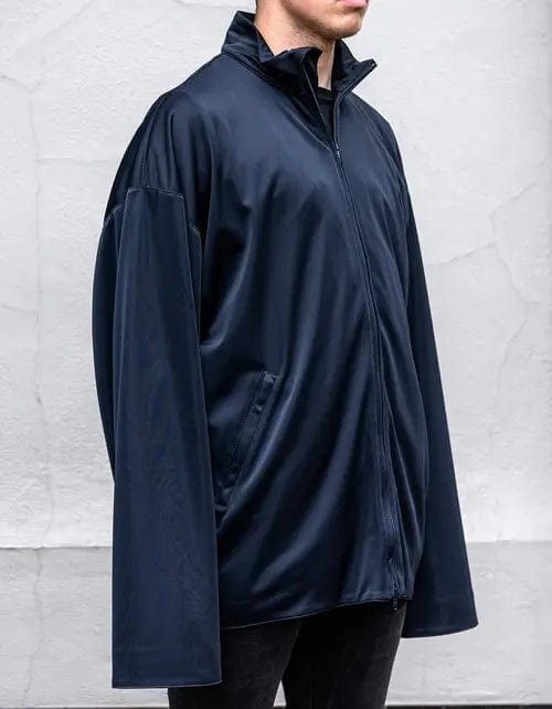 Balenciaga Balenciaga Navy Blue High Sheen Oversized Tracksuit Jacket Size US S / EU 44-46 / 1 - 2 Thumbnail