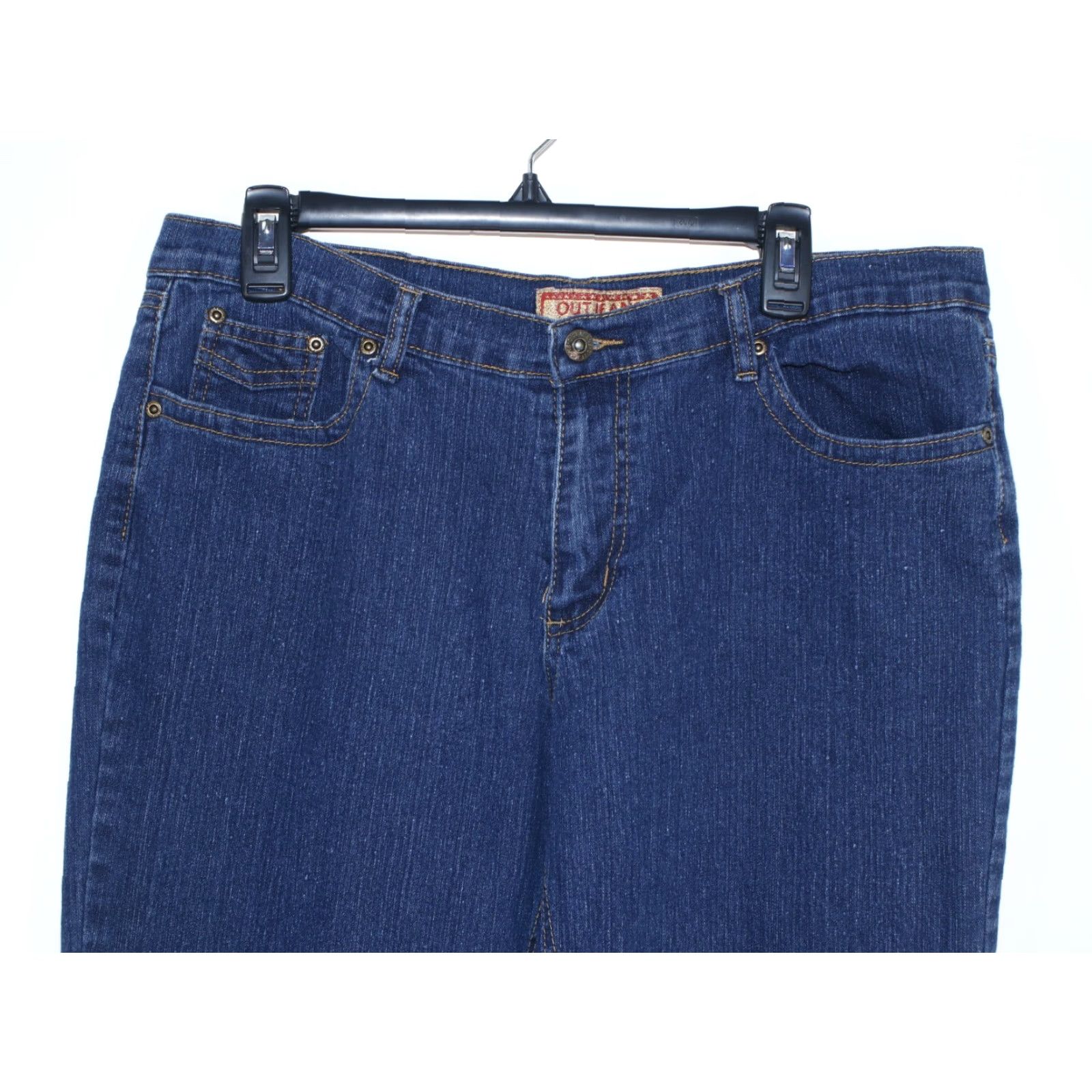 Denime VINTAGE OUT Stretch Dark Wash Denim Jeans Women's 34 30 Size 16 Blue 5-Pocket Design Flip Pockets Bootcut Stretch Denim Jeans Women - USA Theme Size 38" / US 16 / IT 52 - 4 Thumbnail