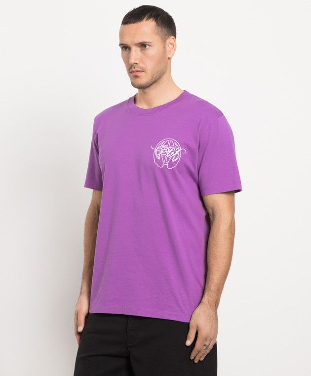 Off-White o1gr1nt0125 Hand Arrow Slim S/S T-Shirt in Orchid Size US XXS / EU 40 - 3 Thumbnail