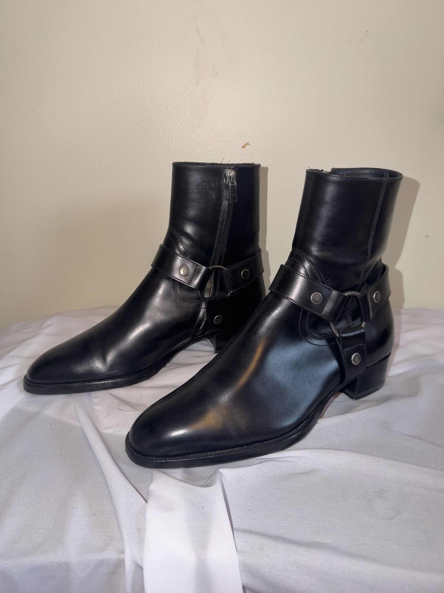 Saint Laurent Paris WYATT HARNESS BOOTS IN SMOOTH LEATHER Size US 7 / EU 40 - 3 Thumbnail