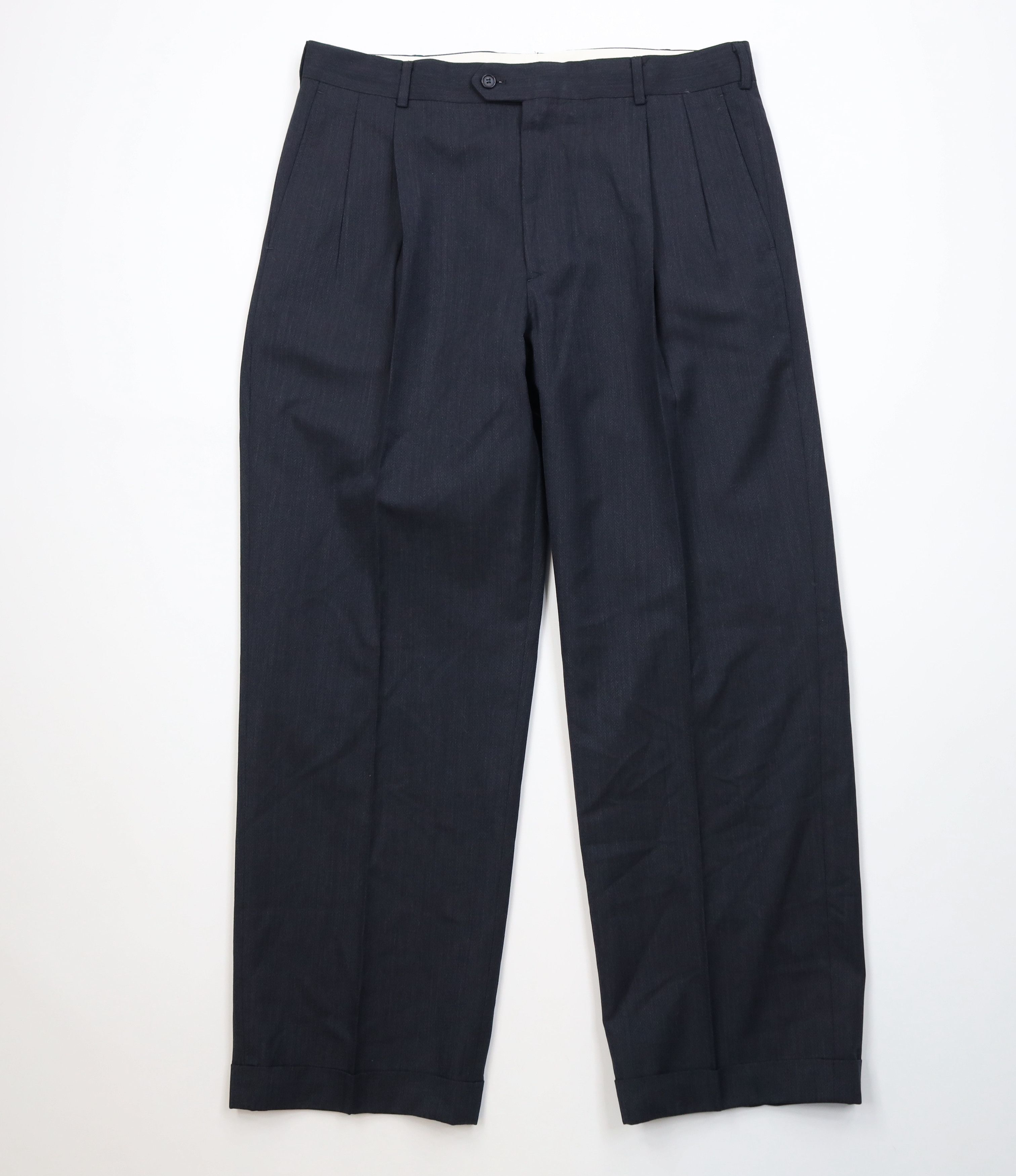 Vintage Vintage 90s Streetwear Striped Herringbone Wide Leg Pants Size US 36 / EU 52 - 1 Thumbnail