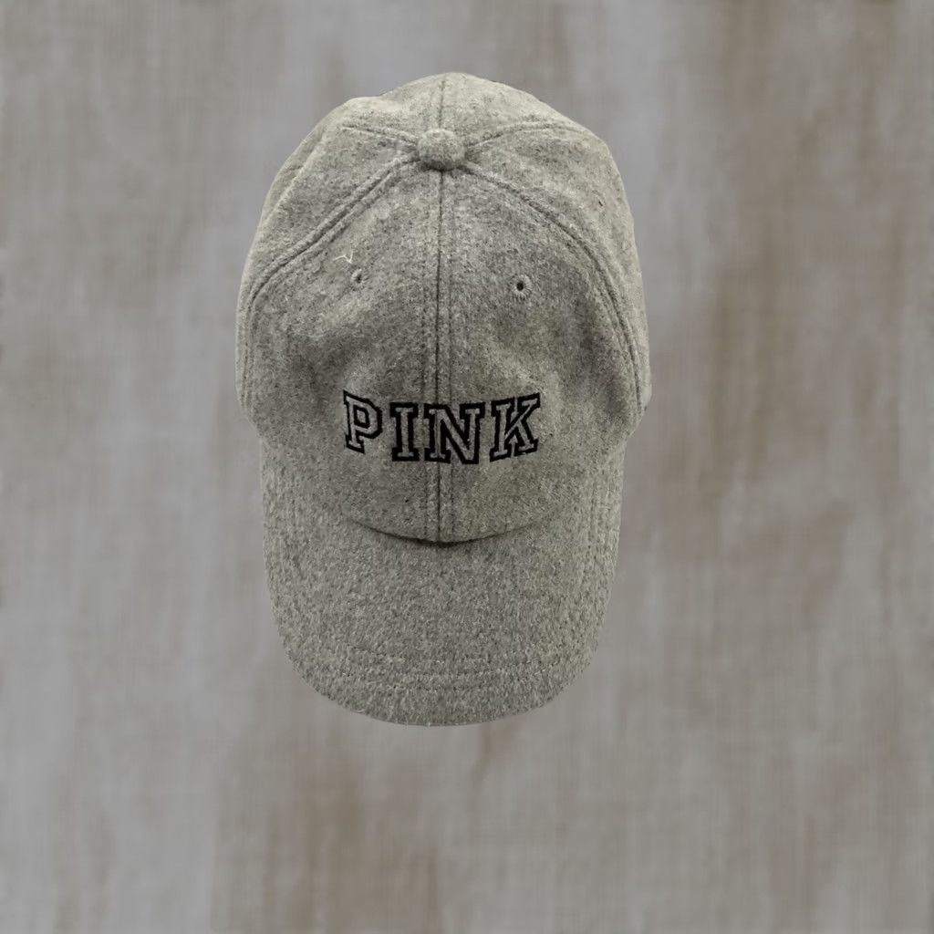Pinko LOVE PINK Baseball Cap Hat Wool Blend OS Adjustable Gray Victoria's Secret Womens Size ONE SIZE - 1 Thumbnail