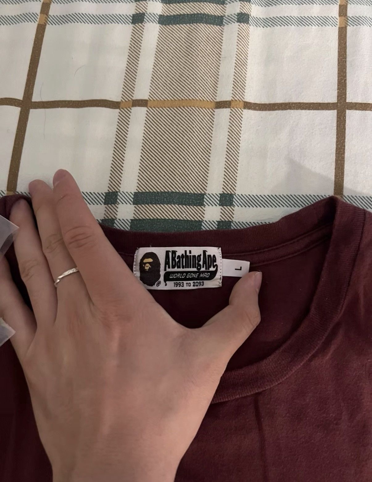 Bape BAPE OG Nigo era burgundy small ape head long-sleeve hoodie Size US L / EU 52-54 / 3 - 4 Thumbnail