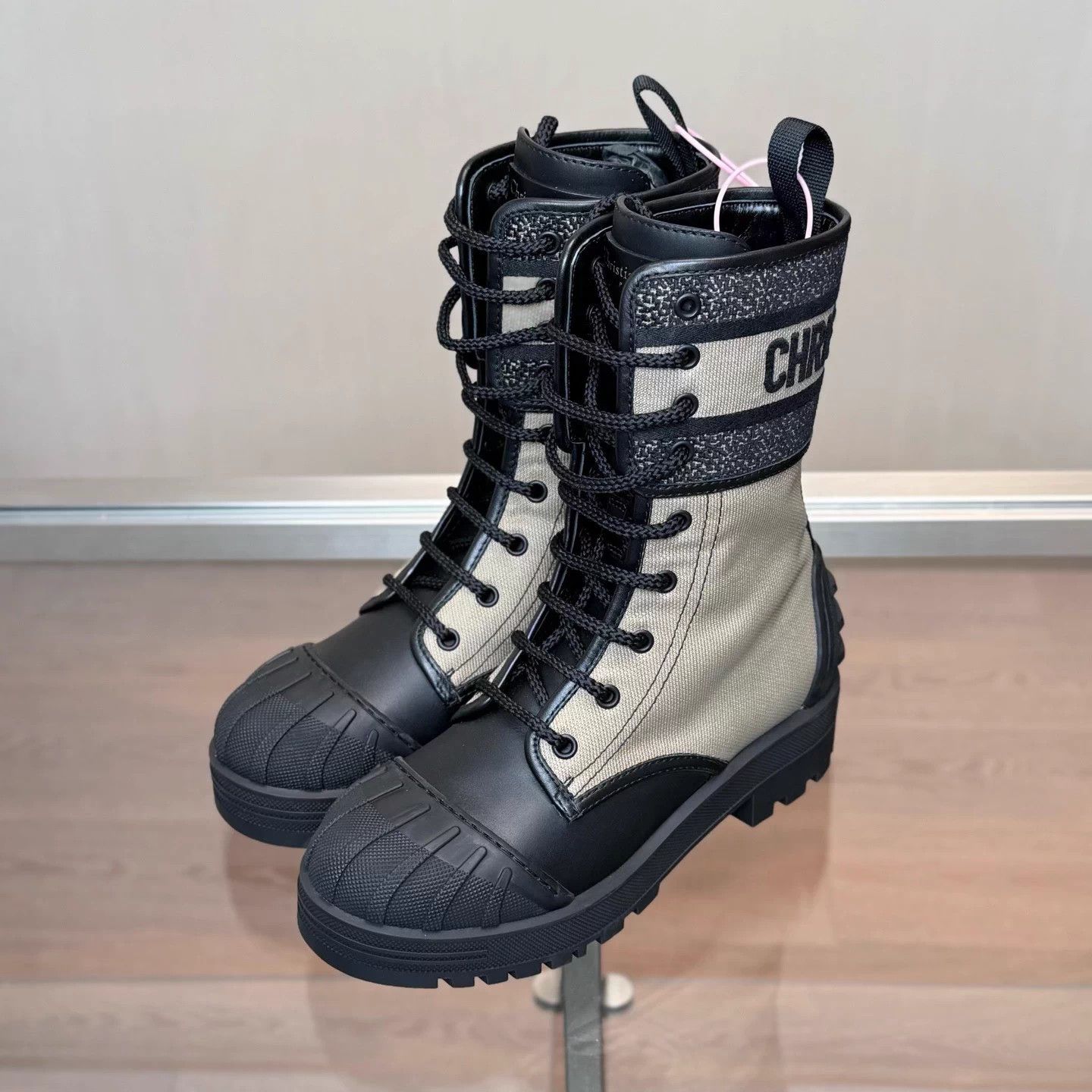 Dior Dior D-Major khaki colorblock short boots wmn 36 Size US 5 / IT 35 - 1 Thumbnail